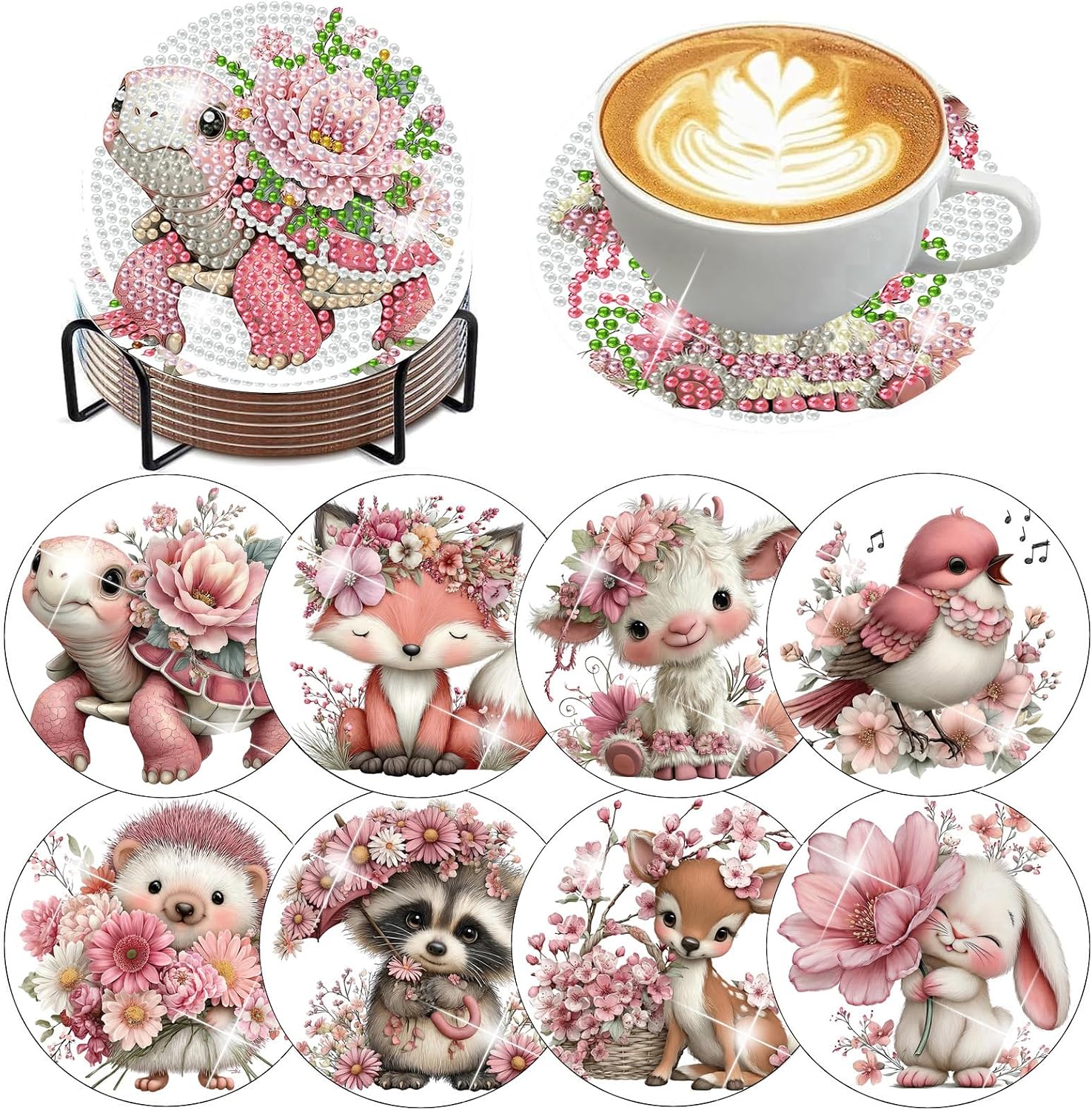 Detalle de HHMATITS Diamond Art Coaster Kit 4 x 4 in