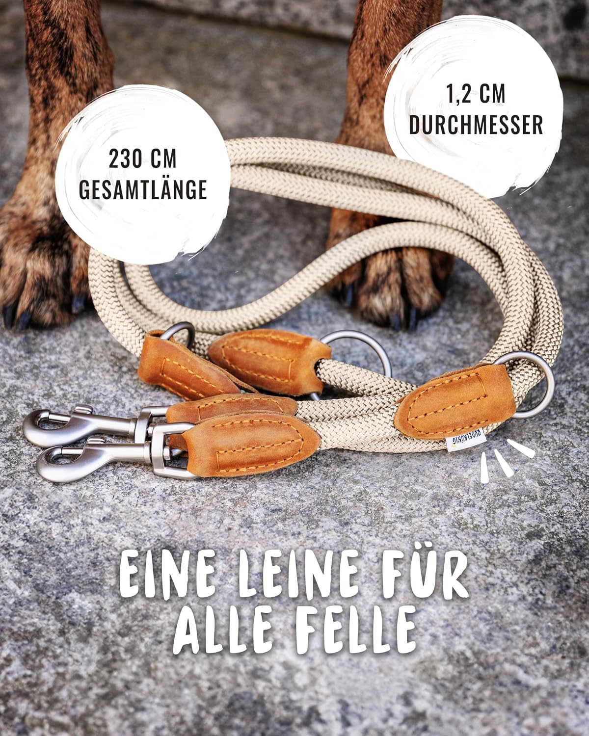 Detalle 1 de Rudelkönig Emma 2,30m Verstellbare Hundeleine