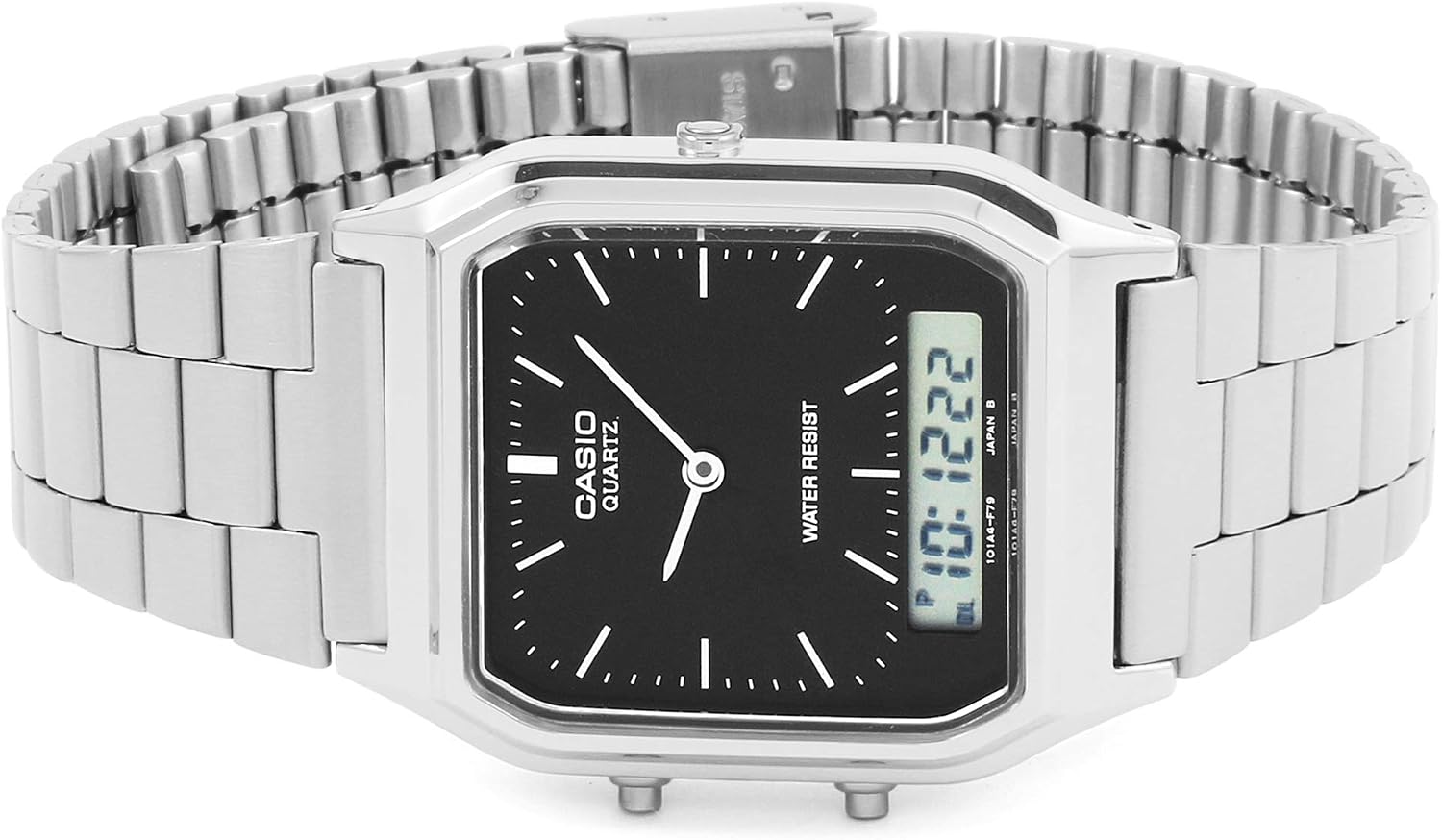 Thumbnail 1 de Casio AQ-230A-7DMQYES: reloj cuarzo unisex de 34 mm con dial analógico-digital y correa de acero
