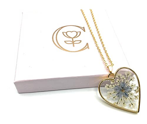 Thumbnail 1 de Cotswold Crafts By Emma Forget Me Not Pendant Necklace with Pressed Flowers