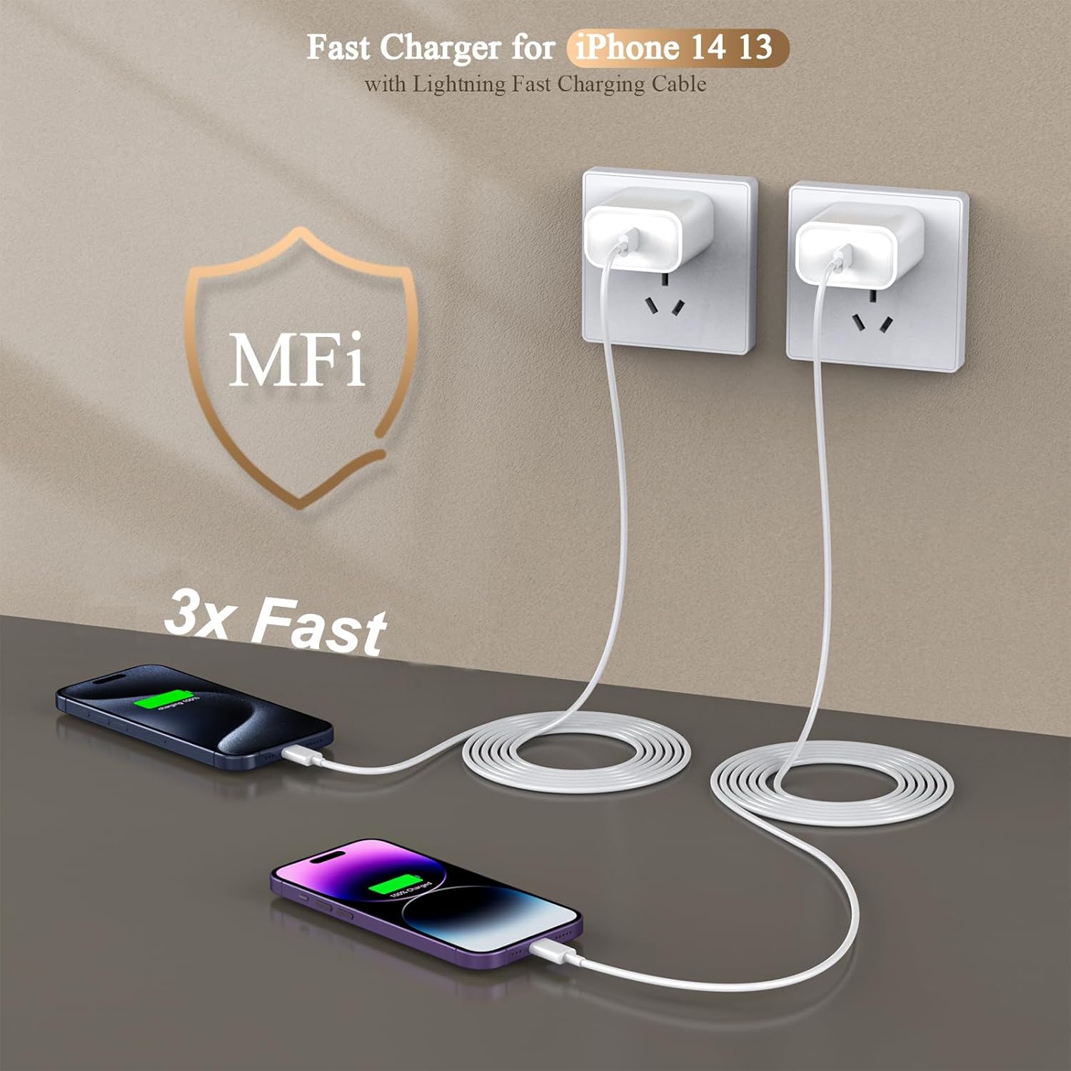 Thumbnail 1 de Apple 10FT Fast iPhone Charger 2-Pack