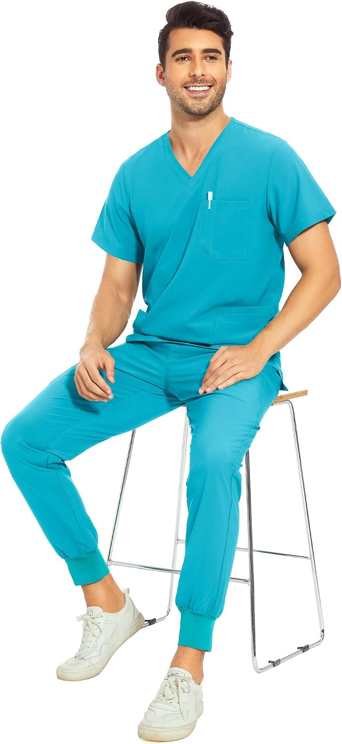 Thumbnail 5 de COZYFIT CFHSF01TZ-M Men's Scrub Set with Stretch V-Neck Top and Jogger Pants