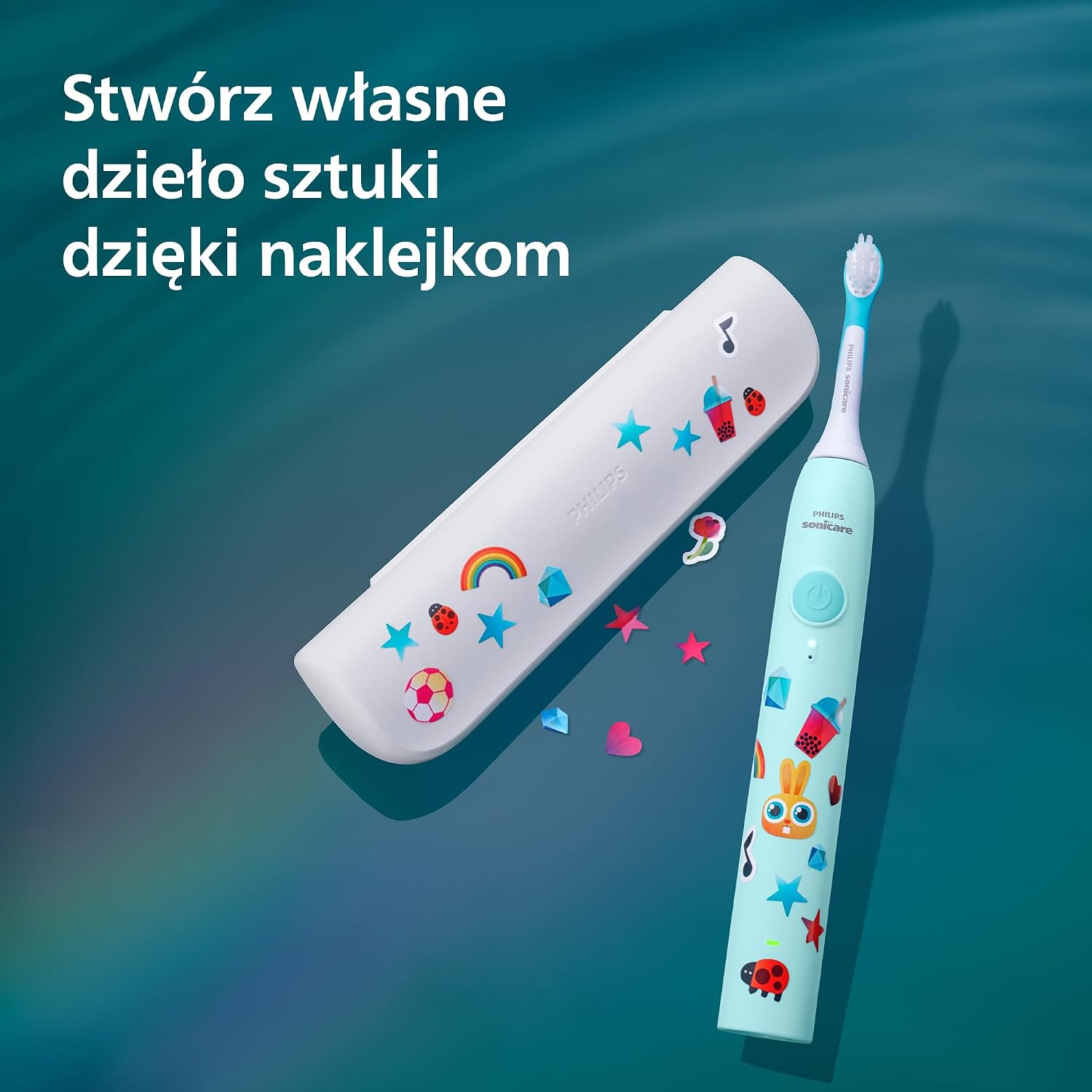 Detalle 2 de Philips Sonicare HX6500/23 – szczoteczka soniczna dla dzieci 3+, turkusowa