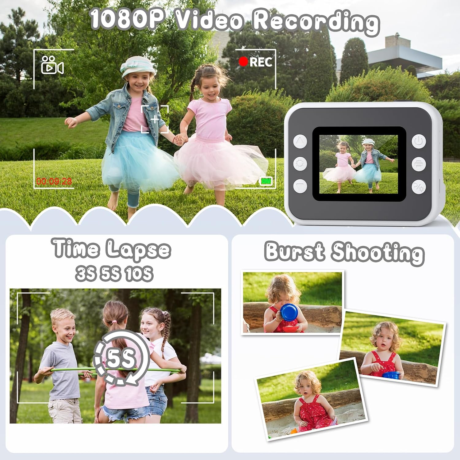 Detalle de Hangrui Kids instant print camera 1080P