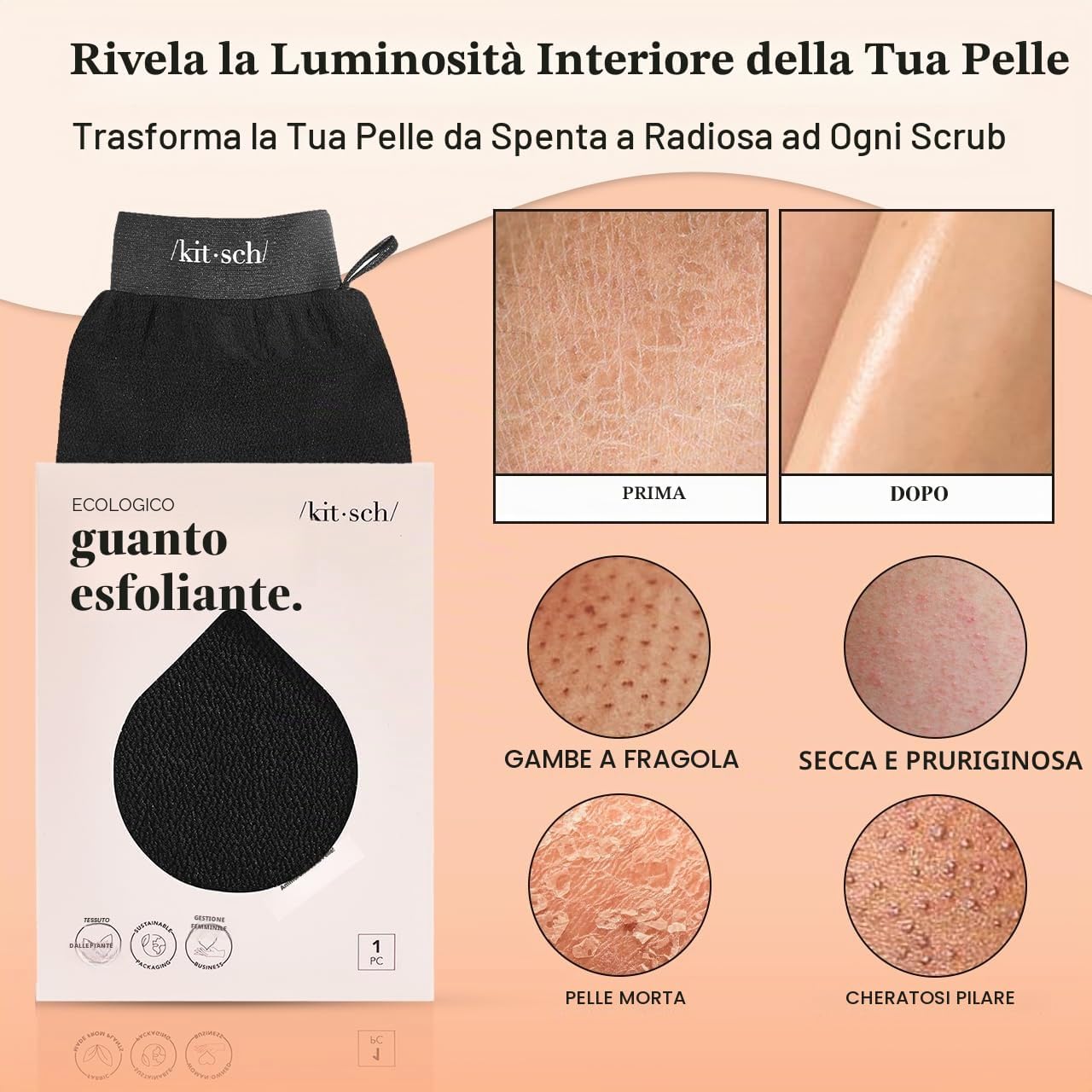 Thumbnail 4 de Kitsch Guanto Esfoliante Coreano – Guanto Scrubber per Doccia e Bagno, Pelle Liscia e Rigenerata