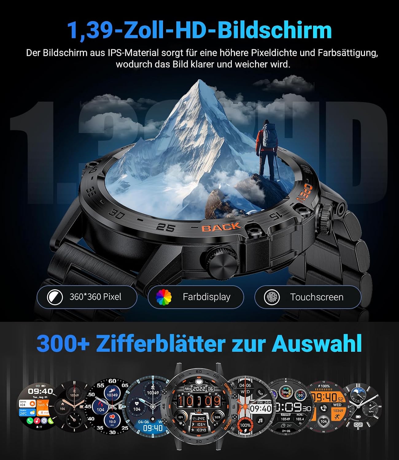 Detalle 2 de LIGE Smartwatch 1,39 Zoll