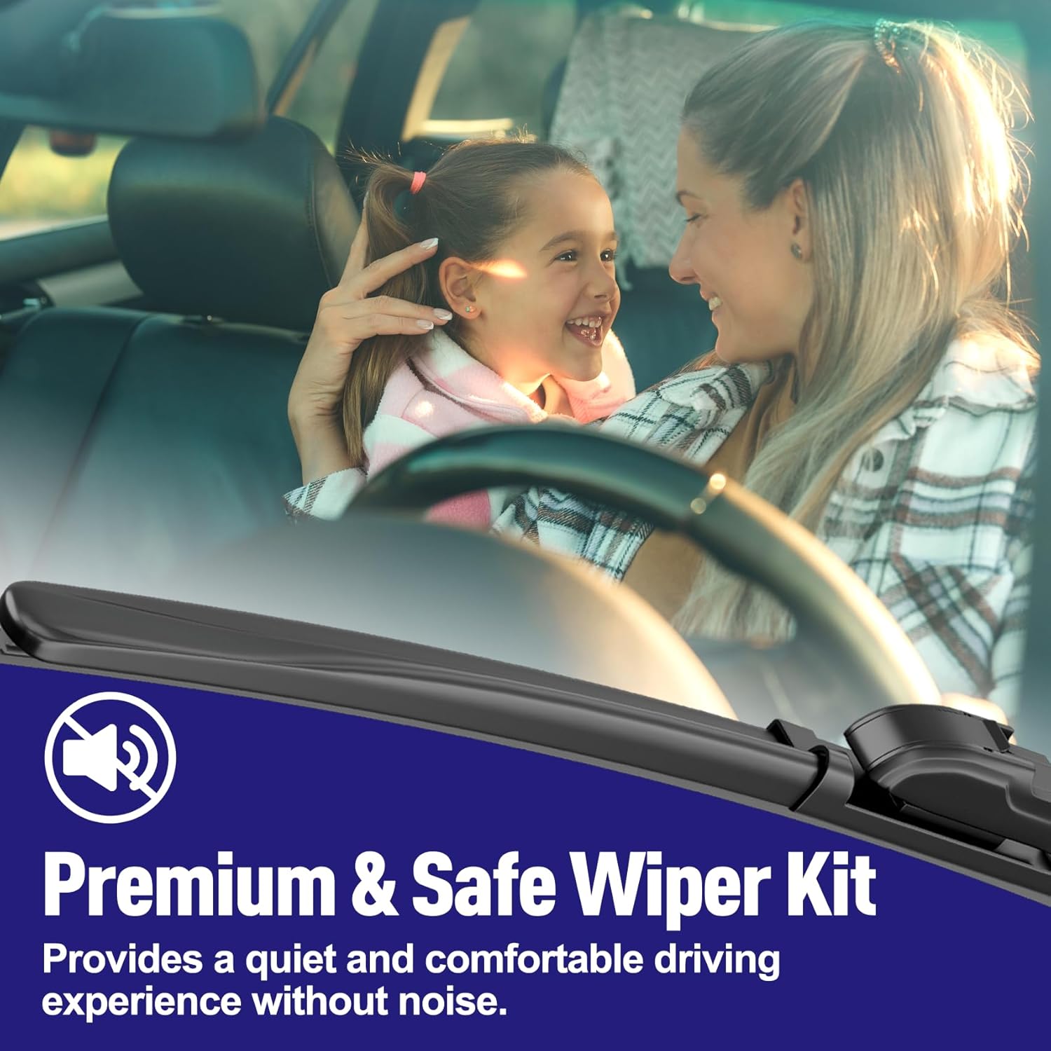 Detalle de AJK Front Windshield Wiper Blades for Honda Accord Crosstour (2010–2015) — Conventional, Vehicle-Specific Fit, Pack of 3
