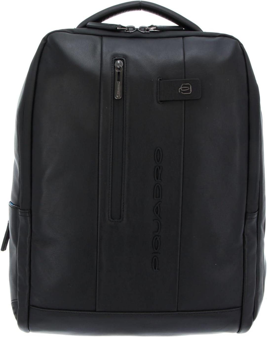 Detalle de PIQUADRO Zaino Porta PC 15,6" – Compatto e Professionale, Pelle Premium, Nero Grigio