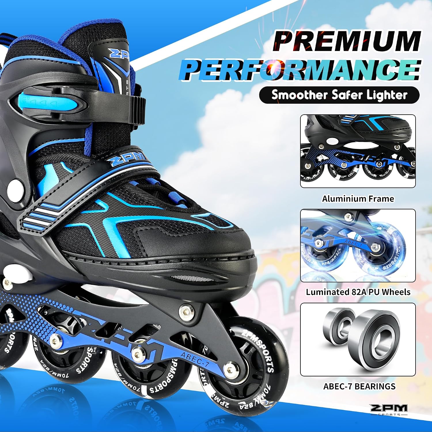 Detalle 2 de 2PM SPORTS Inline Skates, 4-Size Adjustable