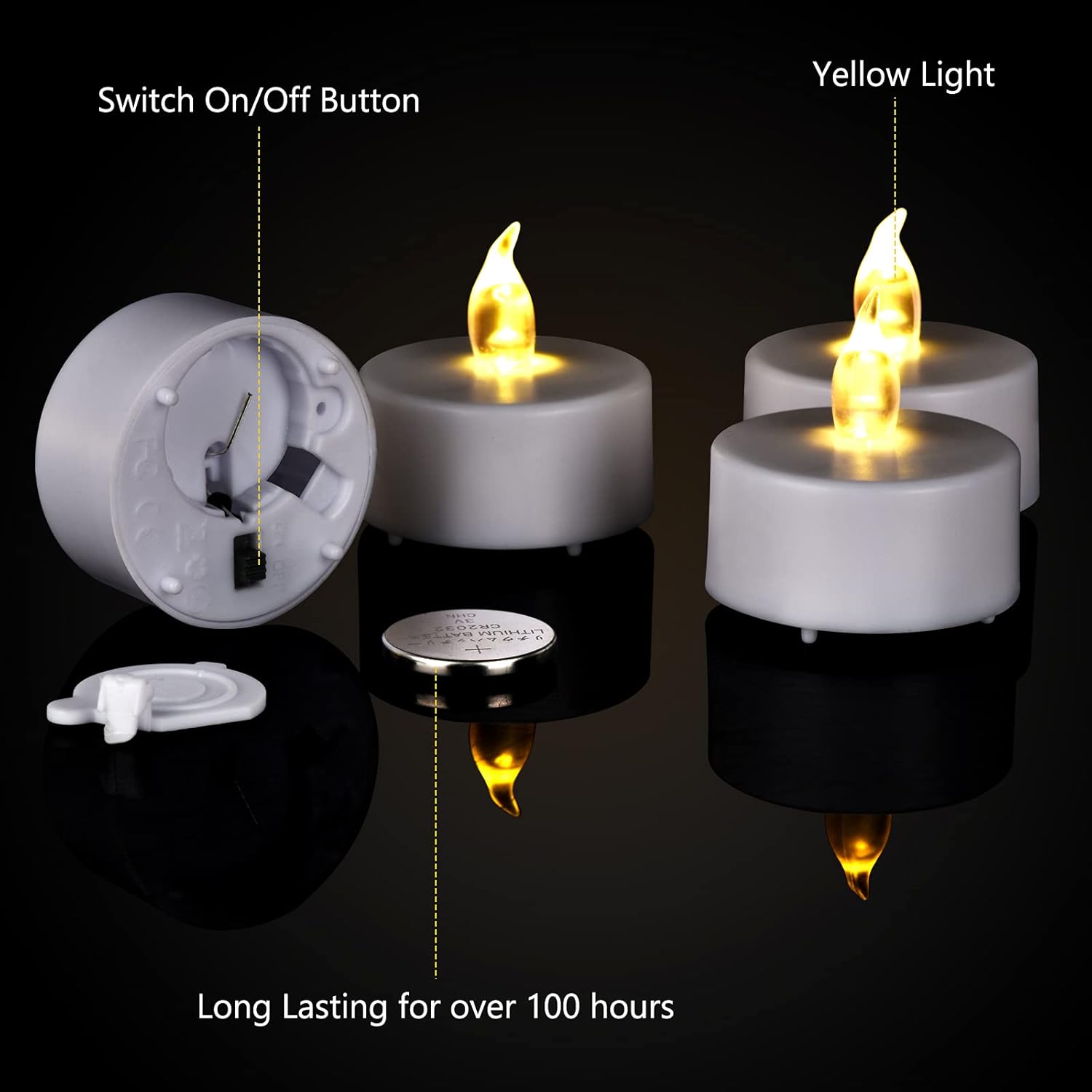 Thumbnail 6 de 24 Pack Flameless Tea Lights, 100 Hours
