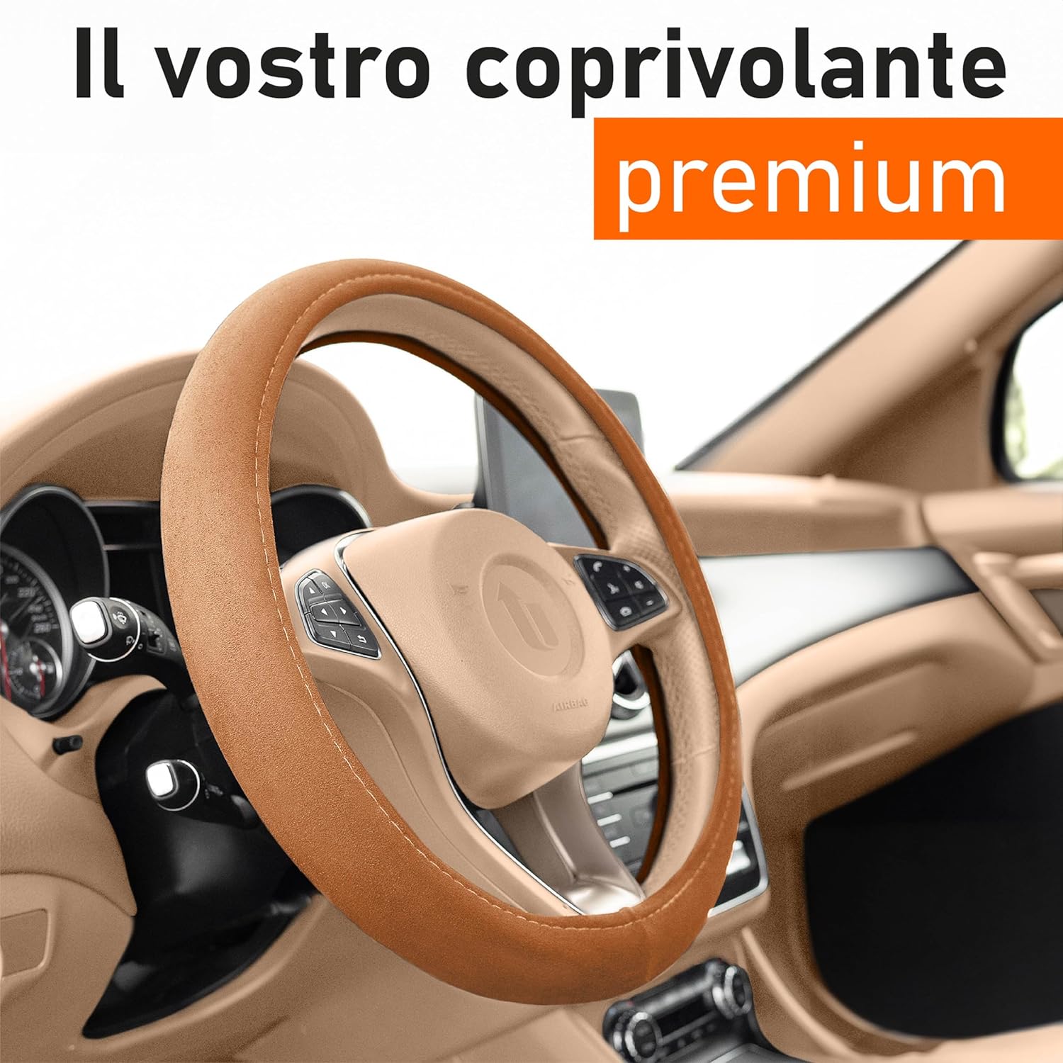 Detalle 2 de Upgrade4cars Coprivolante Marrone 37-39 cm