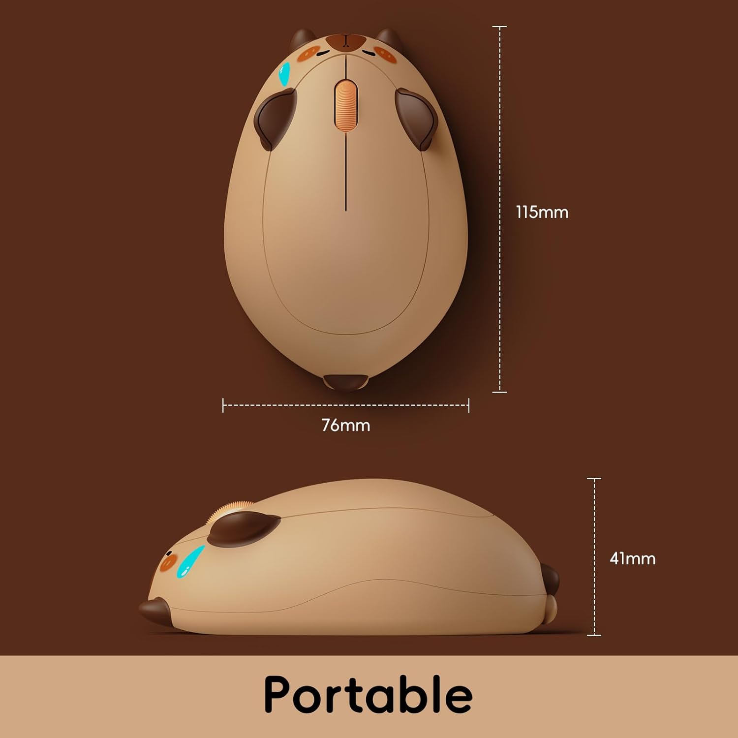 Thumbnail 6 de Akko Capybara Maus – kabellose Katze Motiv-Maus mit 3200 DPI, Tri-Mode Verbindung