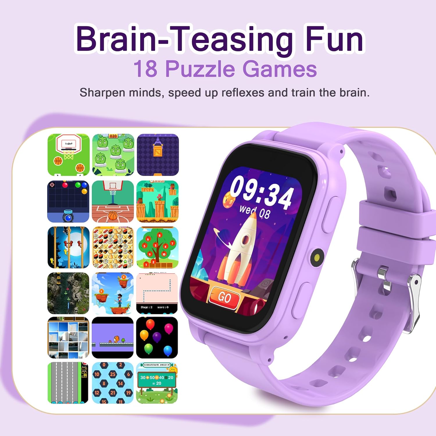 Thumbnail 3 de Tzzulsx Kids Smart Watch: Standalone Fitness Tracker with 1.83" HD Screen, IP68, 18 Games