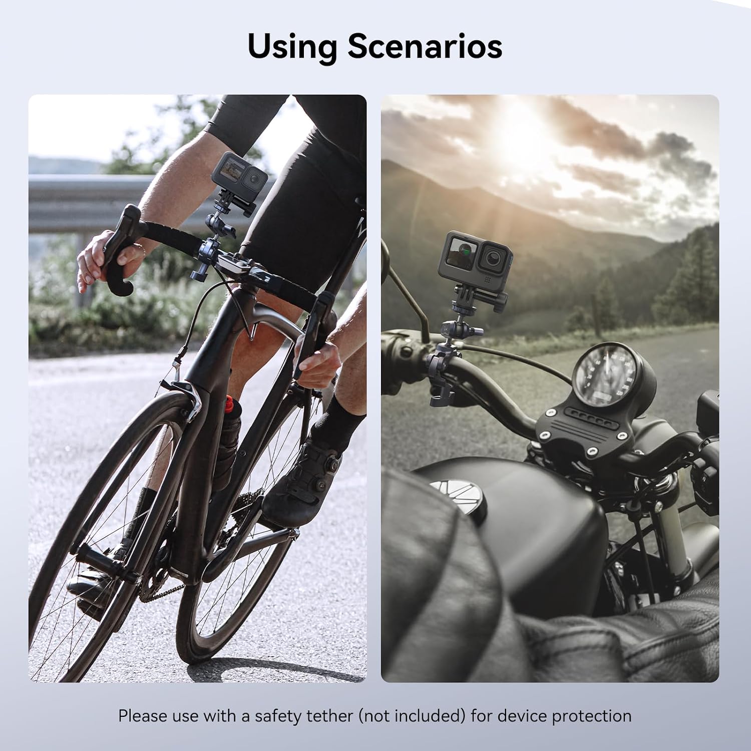 Detalle de SMALLRIG Motorrad Halterung 4191 für Action-Cameras am Lenker (für GoPro, Insta360, DJI)