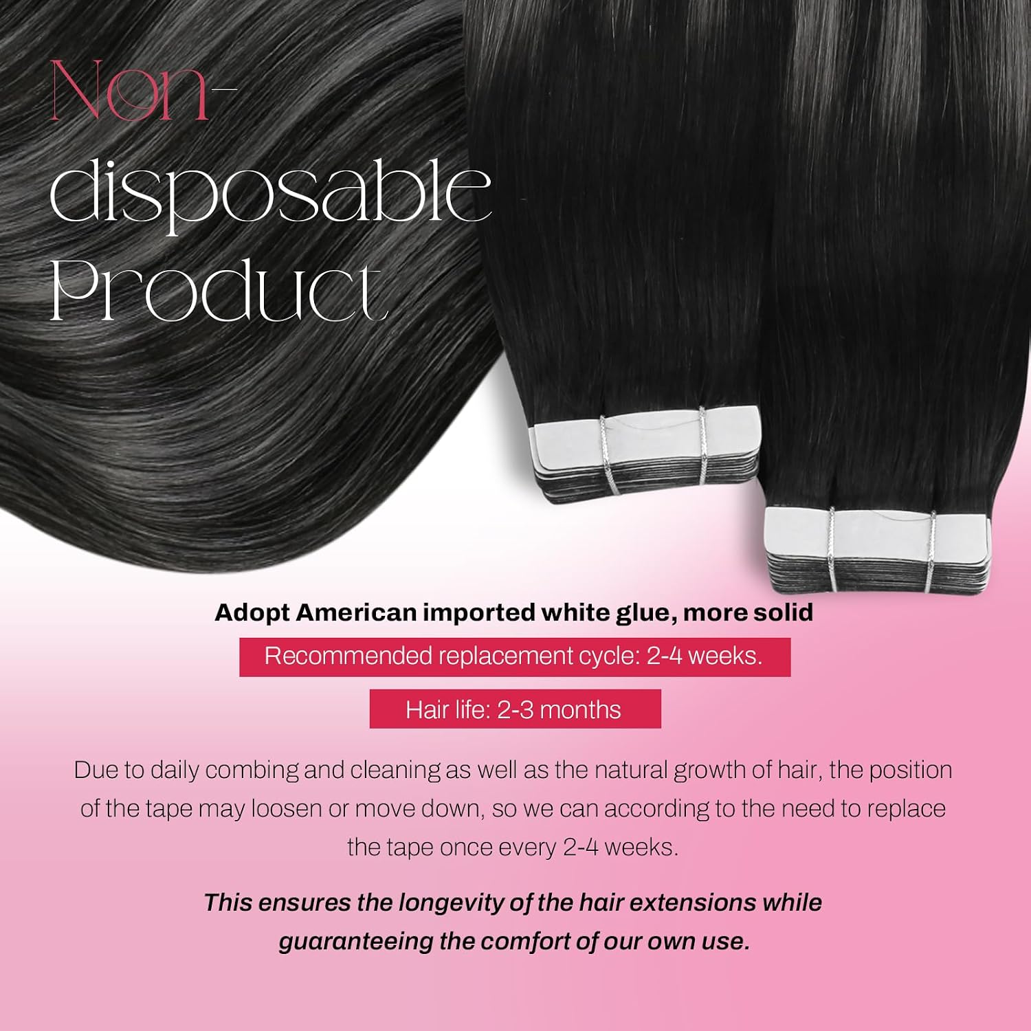 Detalle de Moresoo Ombre Tape-In Hair Extensions 18 inch