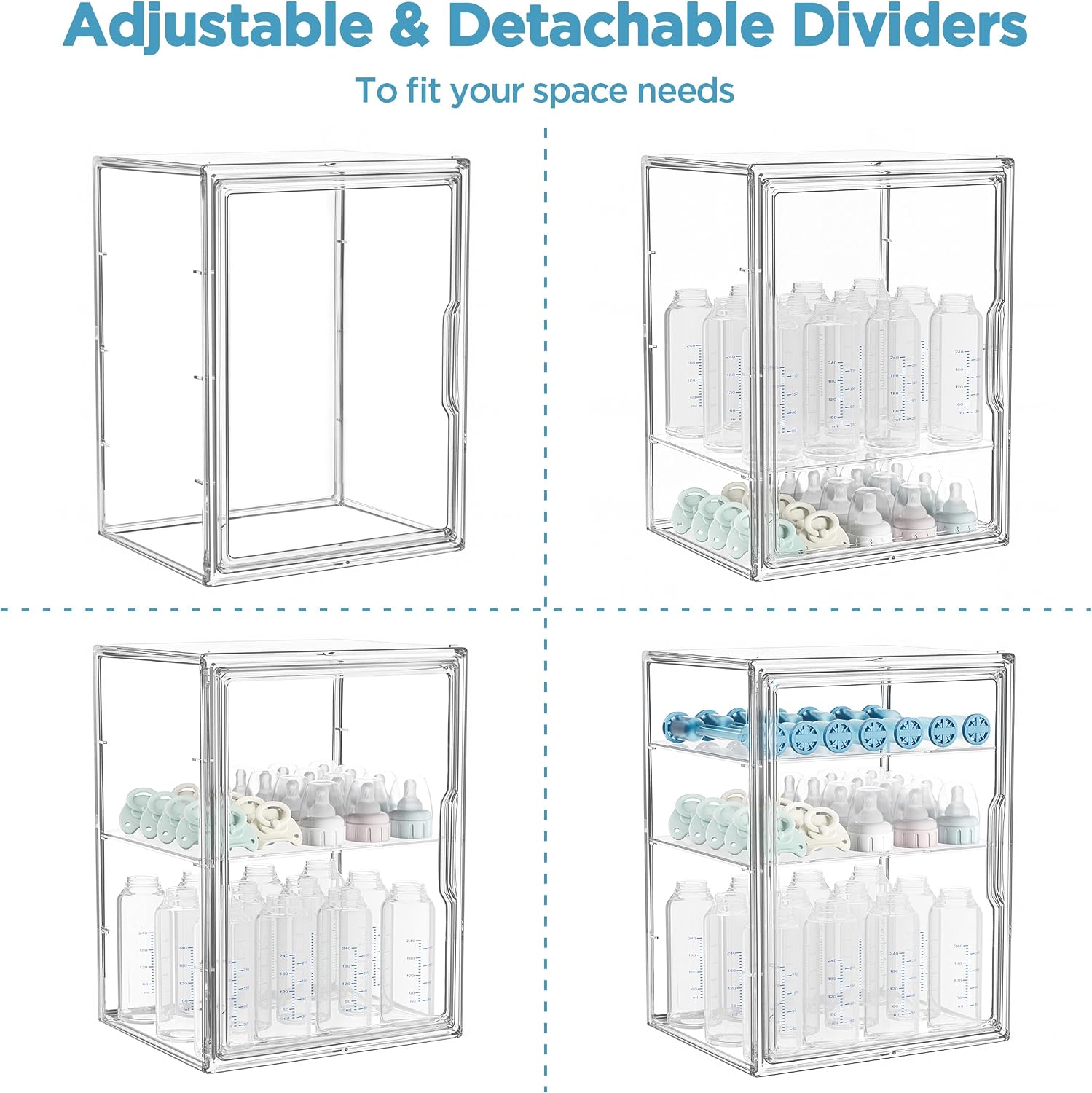 Thumbnail 5 de HBlife SG-LK9001-TP Baby Bottle Organizer, 3-Tier Clear PET Storage