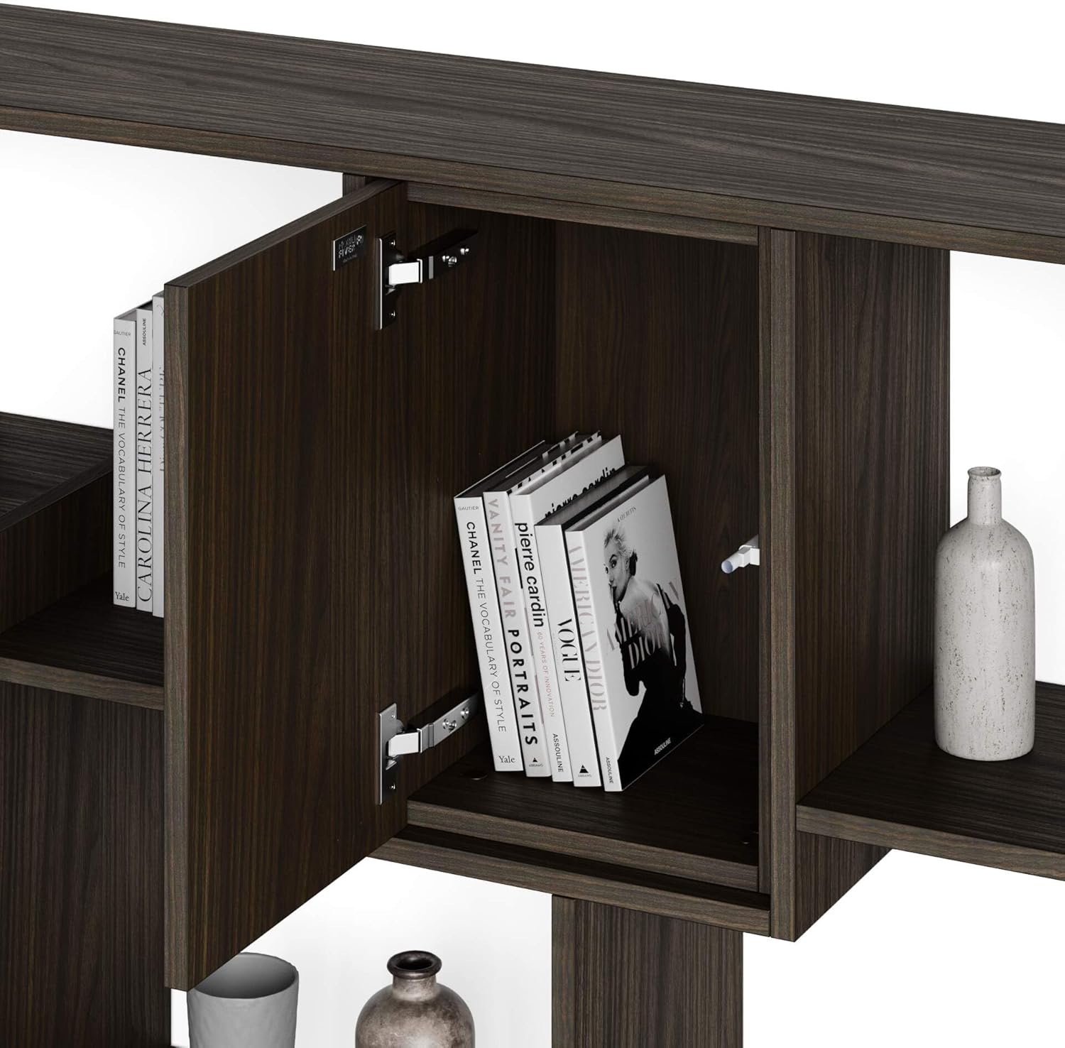 Thumbnail 1 de Mobili Fiver Mur TV Iacopo — Noyer américain avec Portes, meuble TV design jusqu’à 65