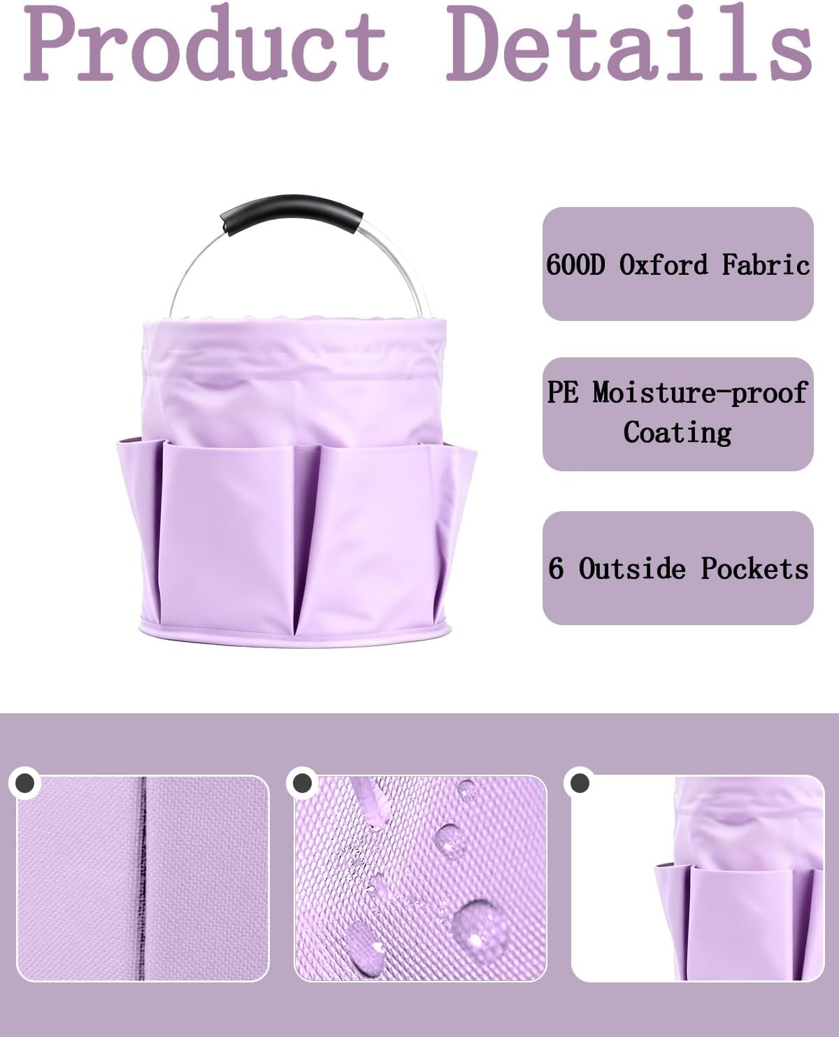 Detalle de CIHTL A0022 Cleaning Caddy, 17L Foldable Organizer with 6 Pockets