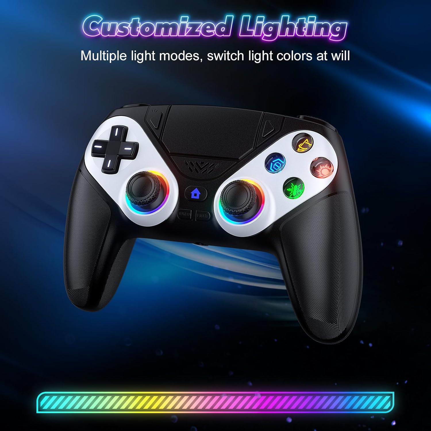 Thumbnail 1 de GGiking RGB Wireless Controller für PS5/PS5 Pro/PS5 Slim & PC – Bluetooth Gamepad mit Rückenpaddel, Turbo & Makro, Dual-Vibration