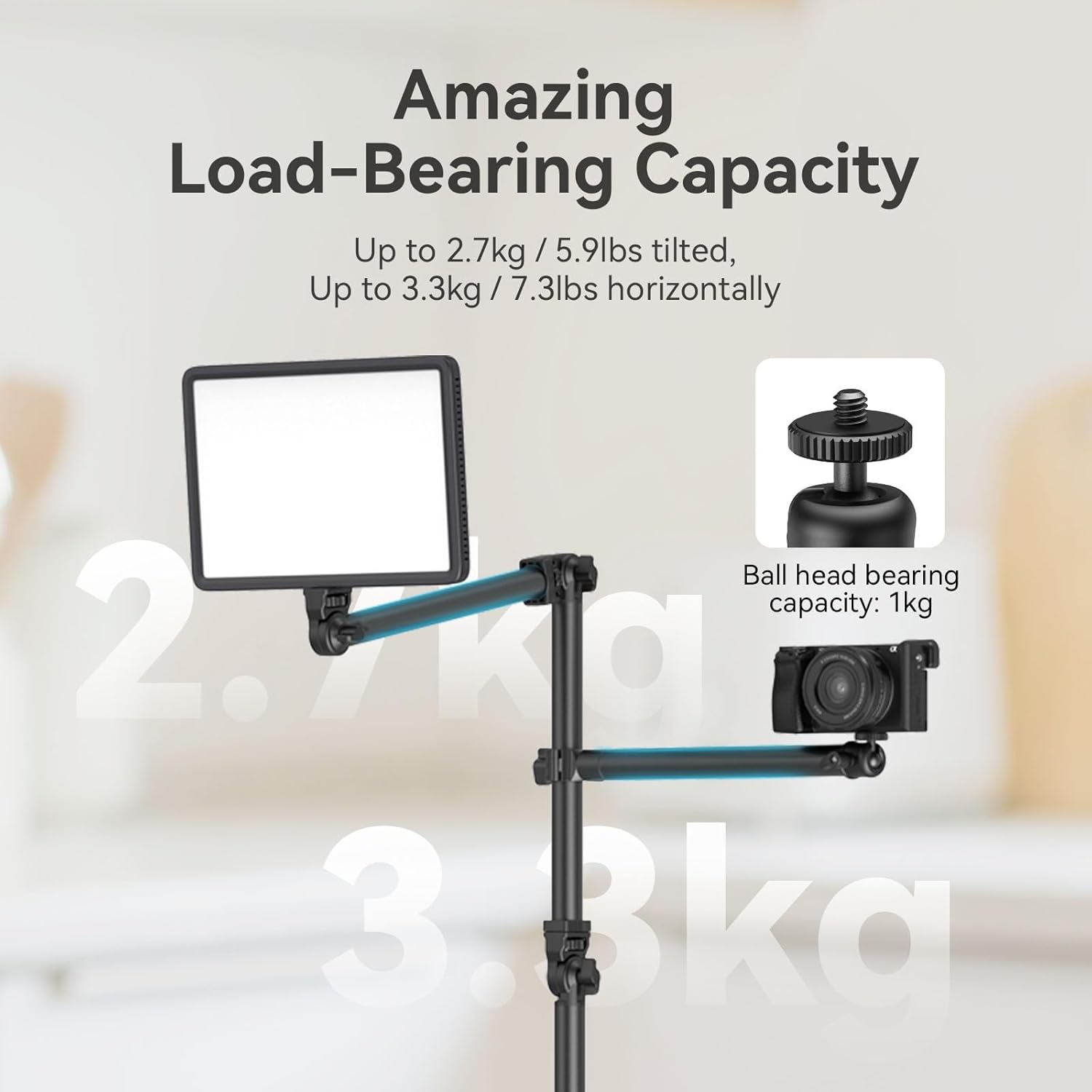 Thumbnail 4 de SMALLRIG Live-Desktop-Kamera Tischstativ DT-50 4456 – Overhead-Klemme mit flexiblem Arm