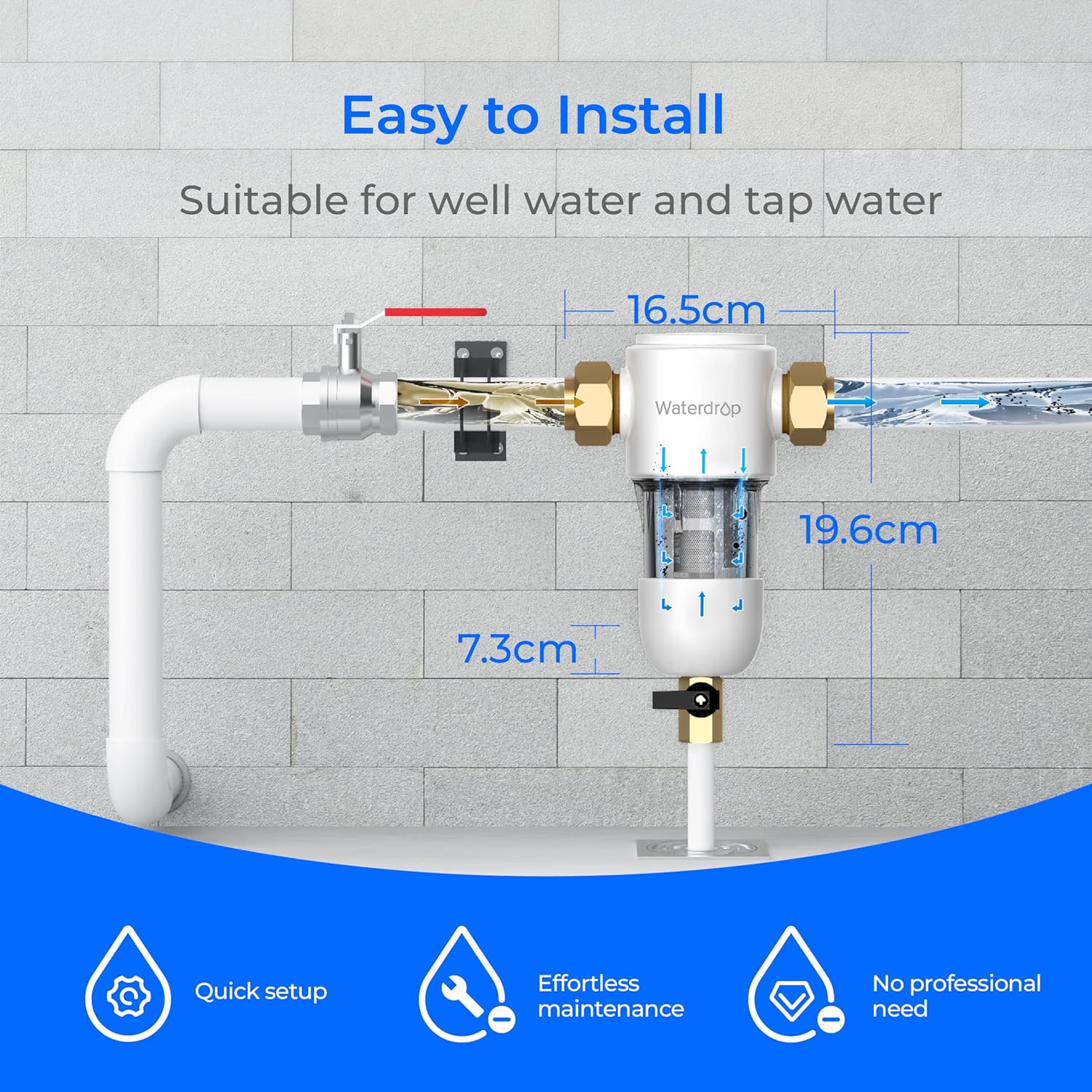 Thumbnail 5 de Waterdrop WD-PF01 Filtro de sedimentos 40 micras 20 GPM