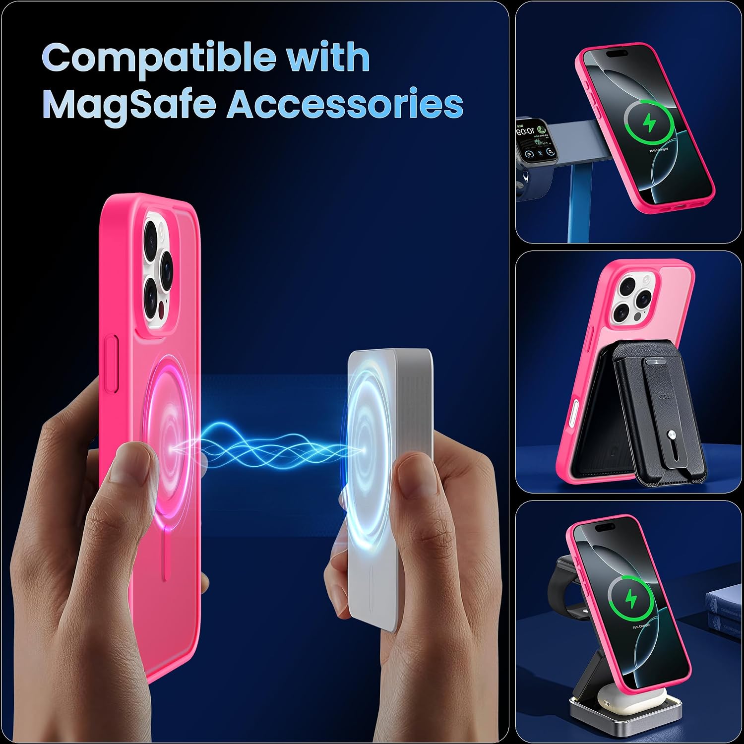 Detalle 2 de CACOE Hülle für iPhone 16 Pro Max – MagSafe-kompatibler Kamera- & Stoßschutz mit matter Rückseite