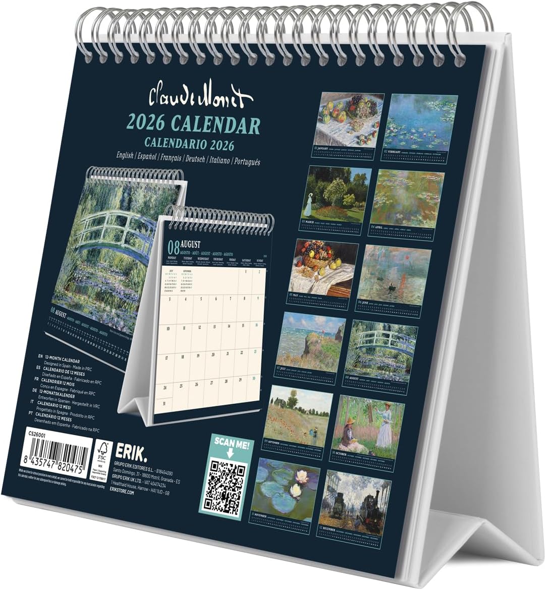Thumbnail 1 de Grupo Erik Calendario sobremesa Monet 2026 — 19,5x16,5 cm