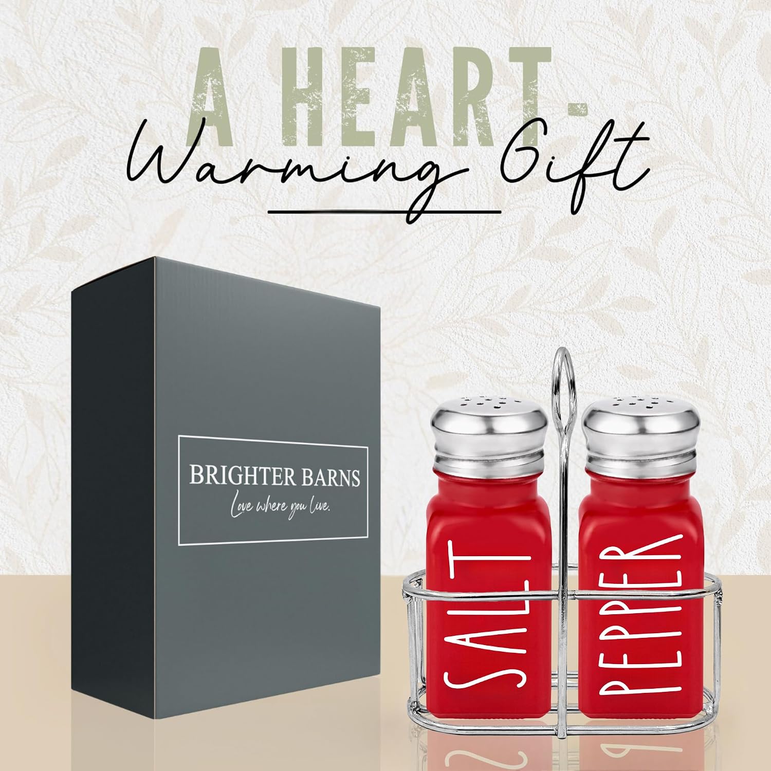 Detalle 1 de Brighter Barns Salt and Pepper Shaker Set, Glass