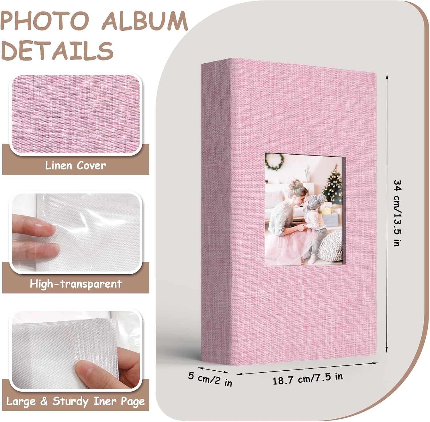 Detalle 2 de popotop photo-02 4 x 6 Photo Album, Linen Cover, 300 Horizontal Pockets
