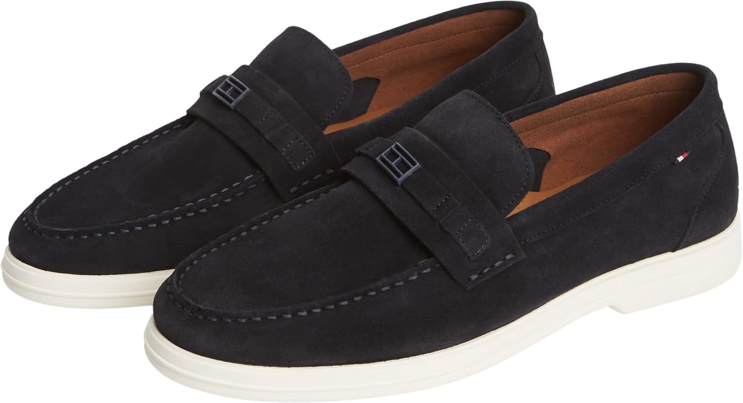 Detalle 2 de Tommy Hilfiger Men's Light Suede Flag Hardware Loafer Fm0fm05897