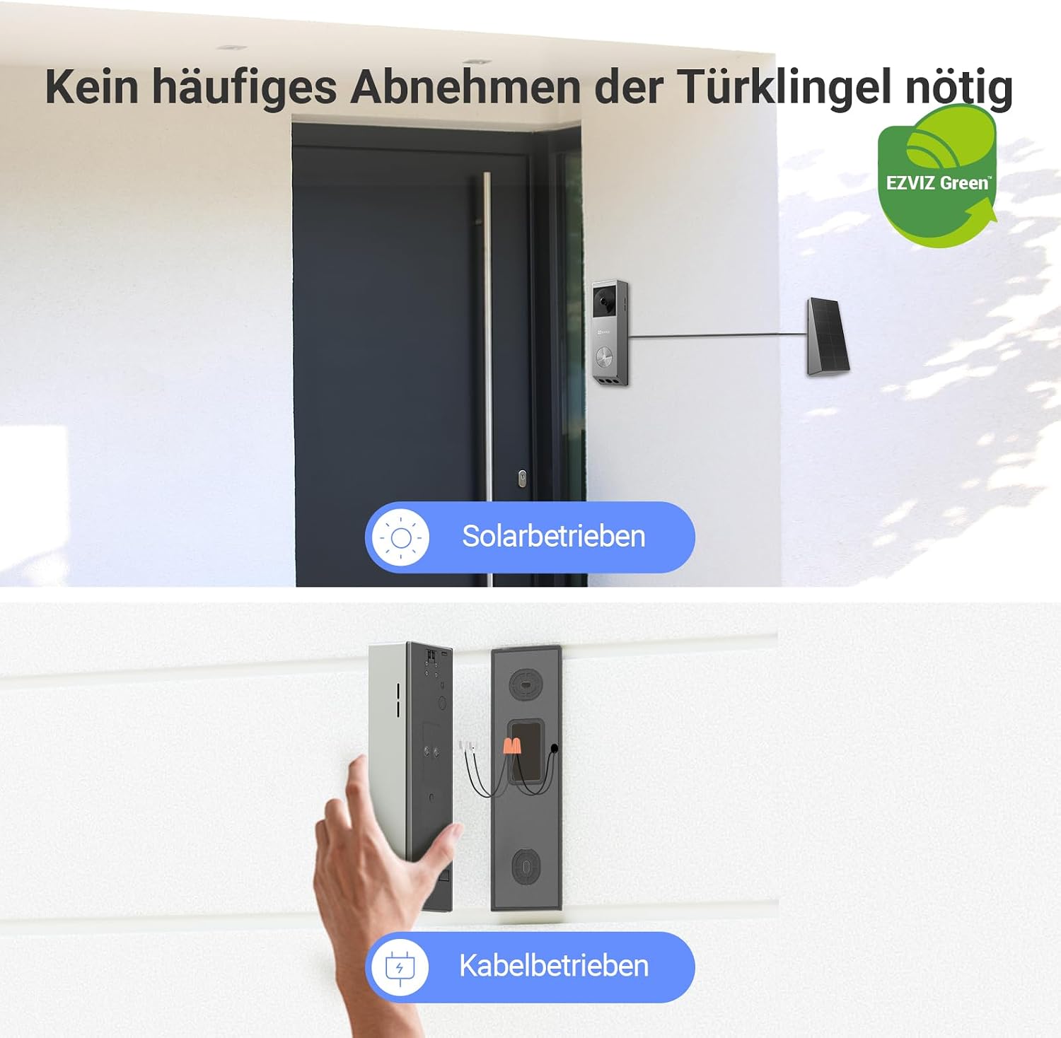 Detalle 2 de EZVIZ Kabellose Türklingel EP3x mit Smart-Display SD7, 2K/2MP & Doppellinse – Personen-/Paketerkennung