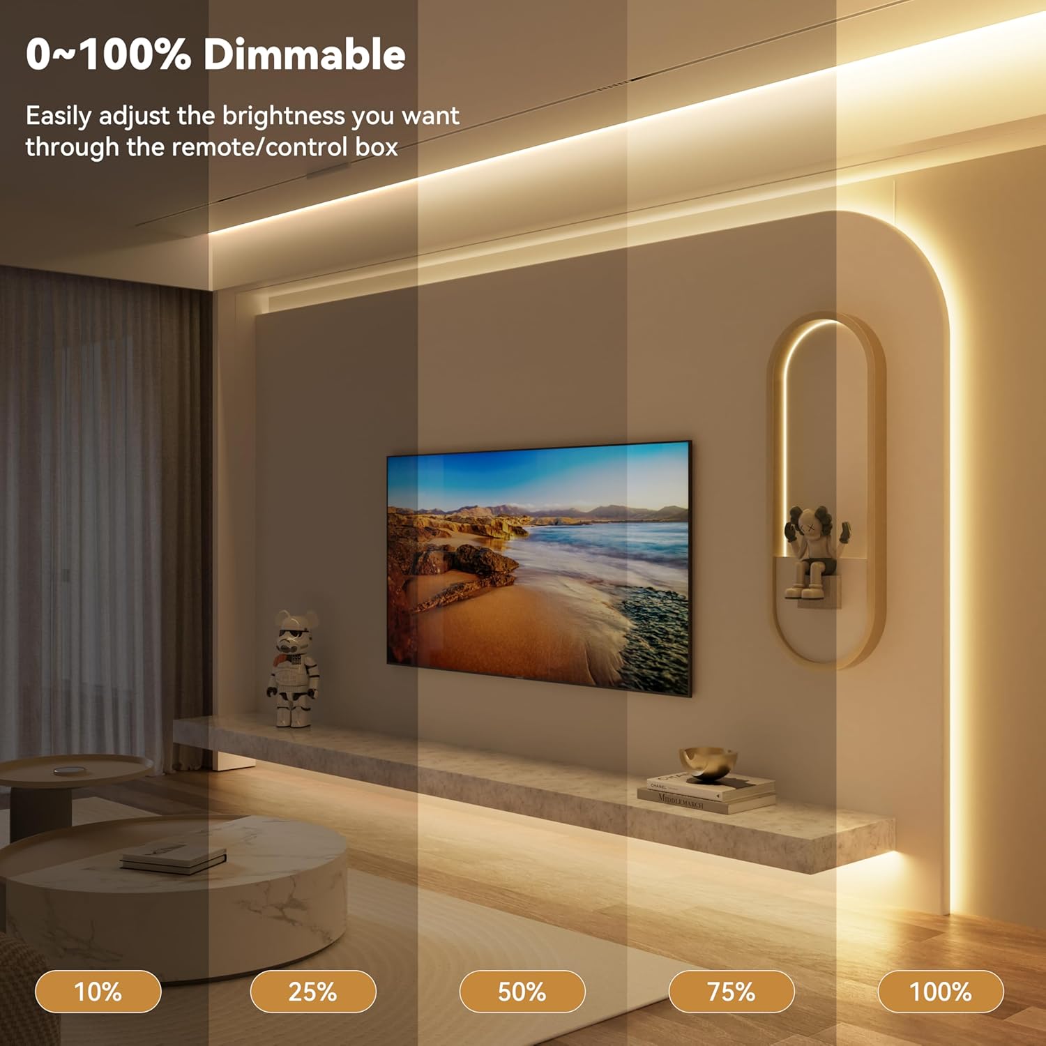 Detalle 2 de PAUTIX R-SWW480W24-COB-5M-3000K COB LED Strip, 3000K, RF Remote