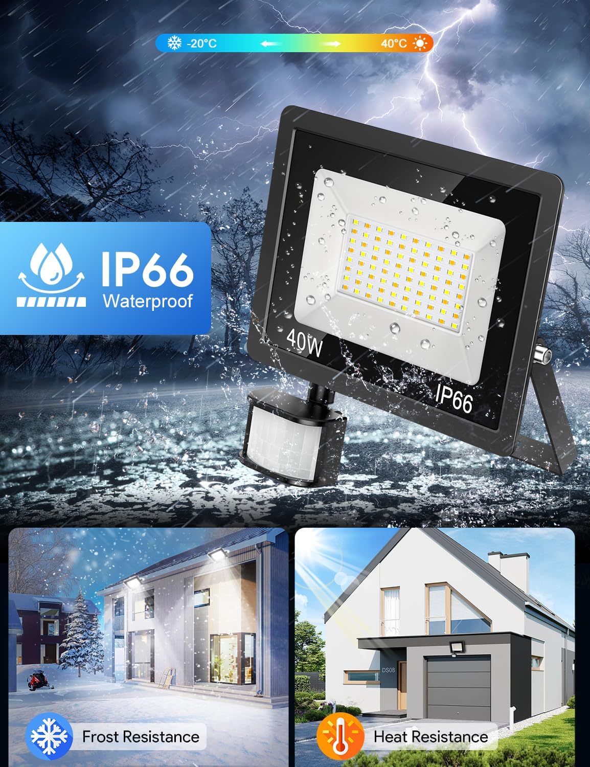 Thumbnail 5 de COTLEDL 40W Security Lights Outdoor 4500LM