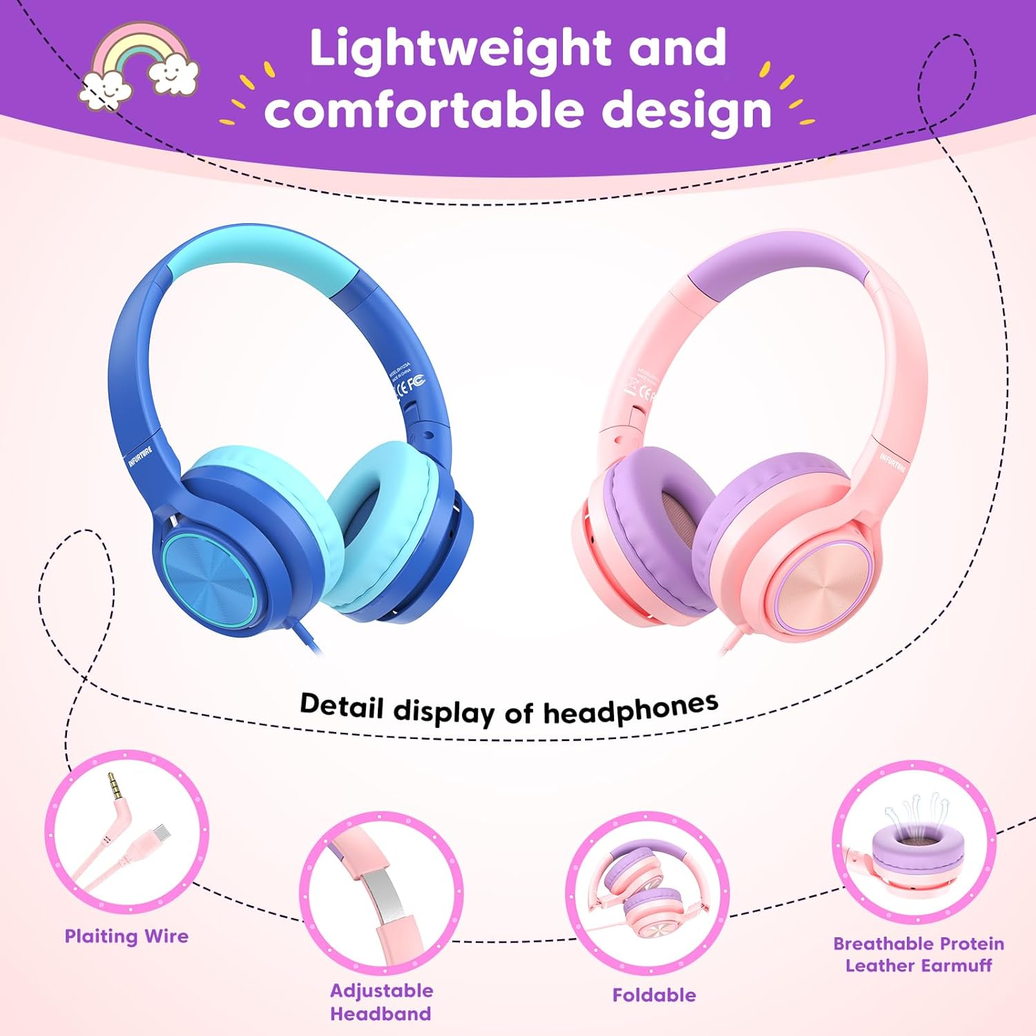Thumbnail 4 de INFURTURE CH5 Kids Headphones 94dB