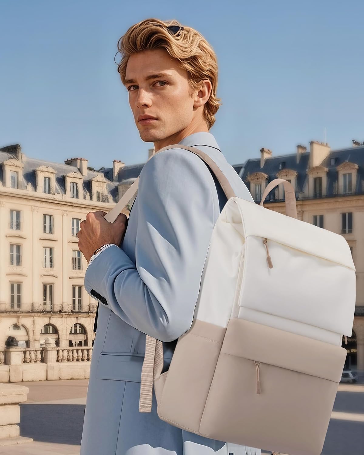 Detalle 2 de LOVEVOOK Rucksack für Damen & Herren bis 17,3 Zoll – wasserdicht, Laptopfach 15,6 Zoll, Tagesrucksack für Schule & Uni