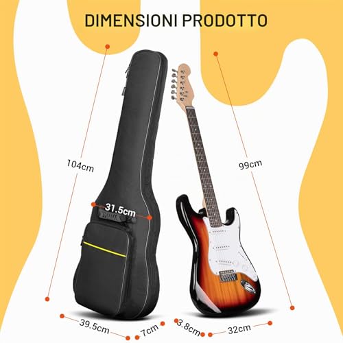 Thumbnail 1 de CAHAYA Borsa per Chitarra Elettrica Imbottita 104x40x7cm con tasca frontale e 3 modalità di trasporto