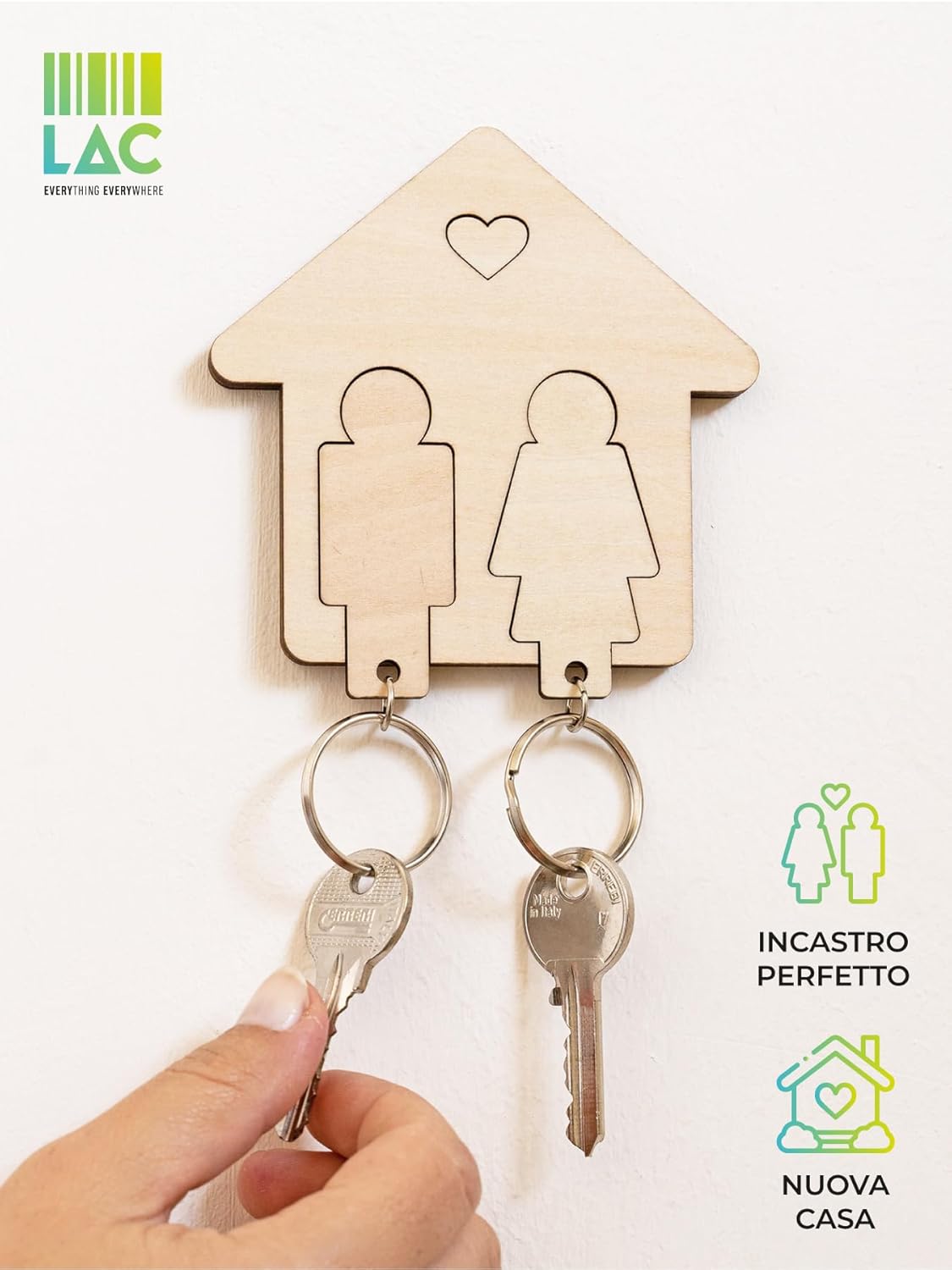 Detalle de LAC EVERYTHING EVERYWHERE Portachiavi Coppia 10×10 🔑