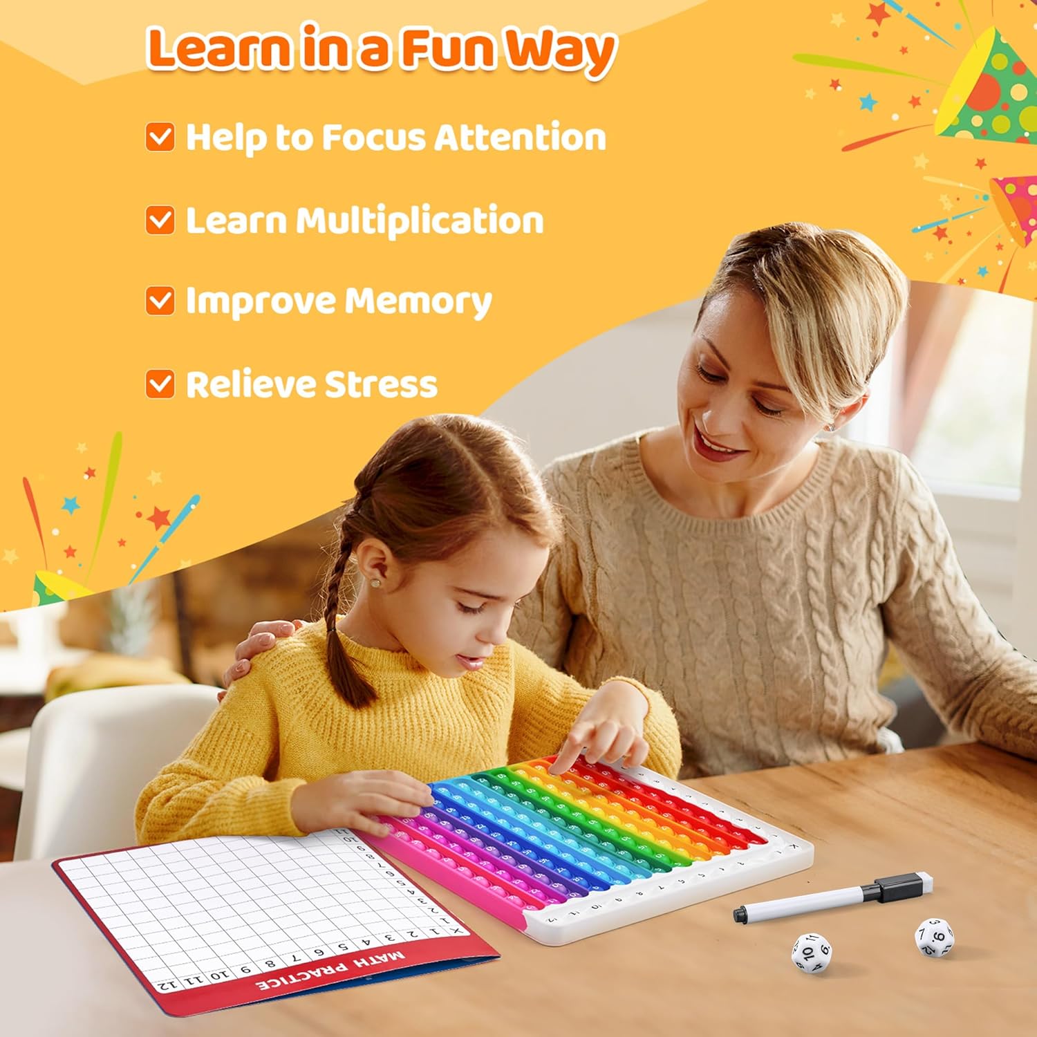 Thumbnail 4 de JoyCat Multiplication Chart 9.8 x 10.2in fidget toy