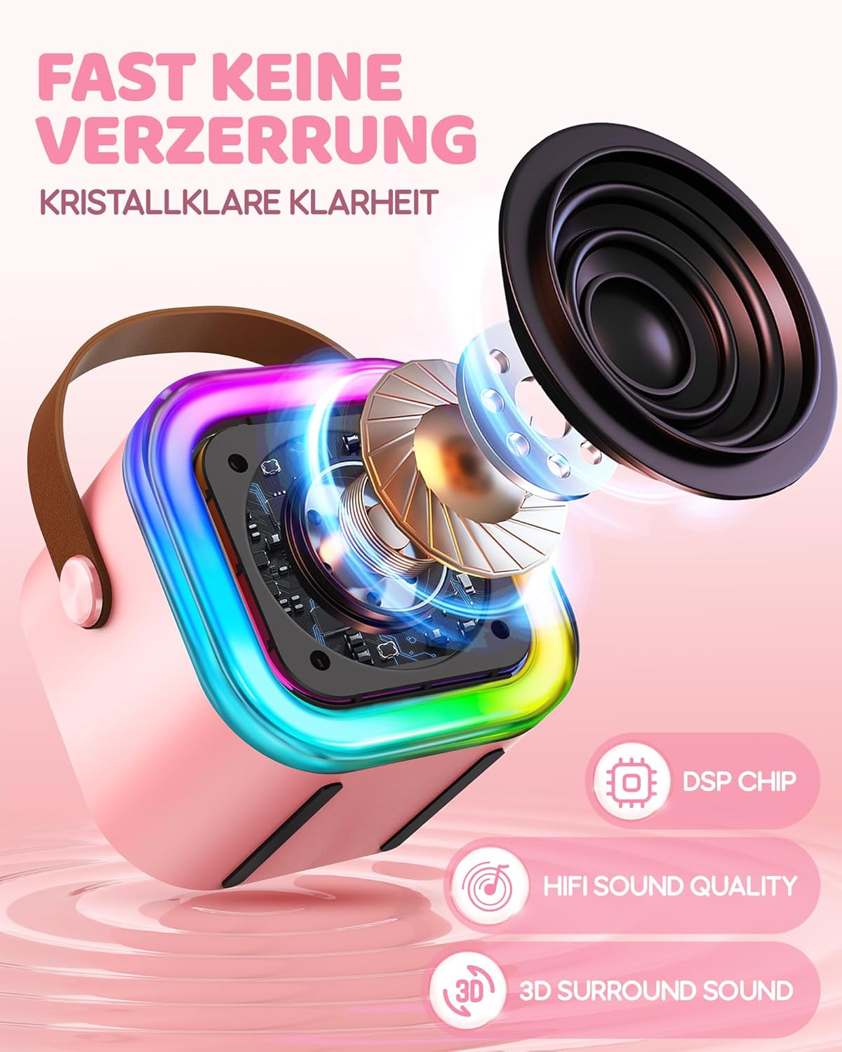 Detalle 2 de Karaoke Maschine Kinder mit 2 Mikrofonen đ€