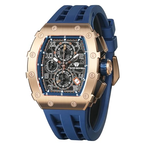 Detalle de Tsar Bomba Men’s Watch: 50M Waterproof Tonneau with Sapphire Glass and Chronograph
