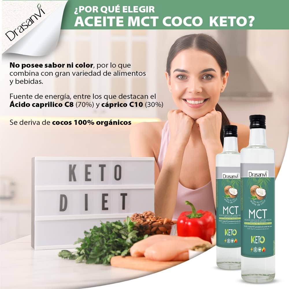 Thumbnail 2 de DRASANVI Aceite MCT Coco 🥥 Energía rápida y saciante, 1000 ml
