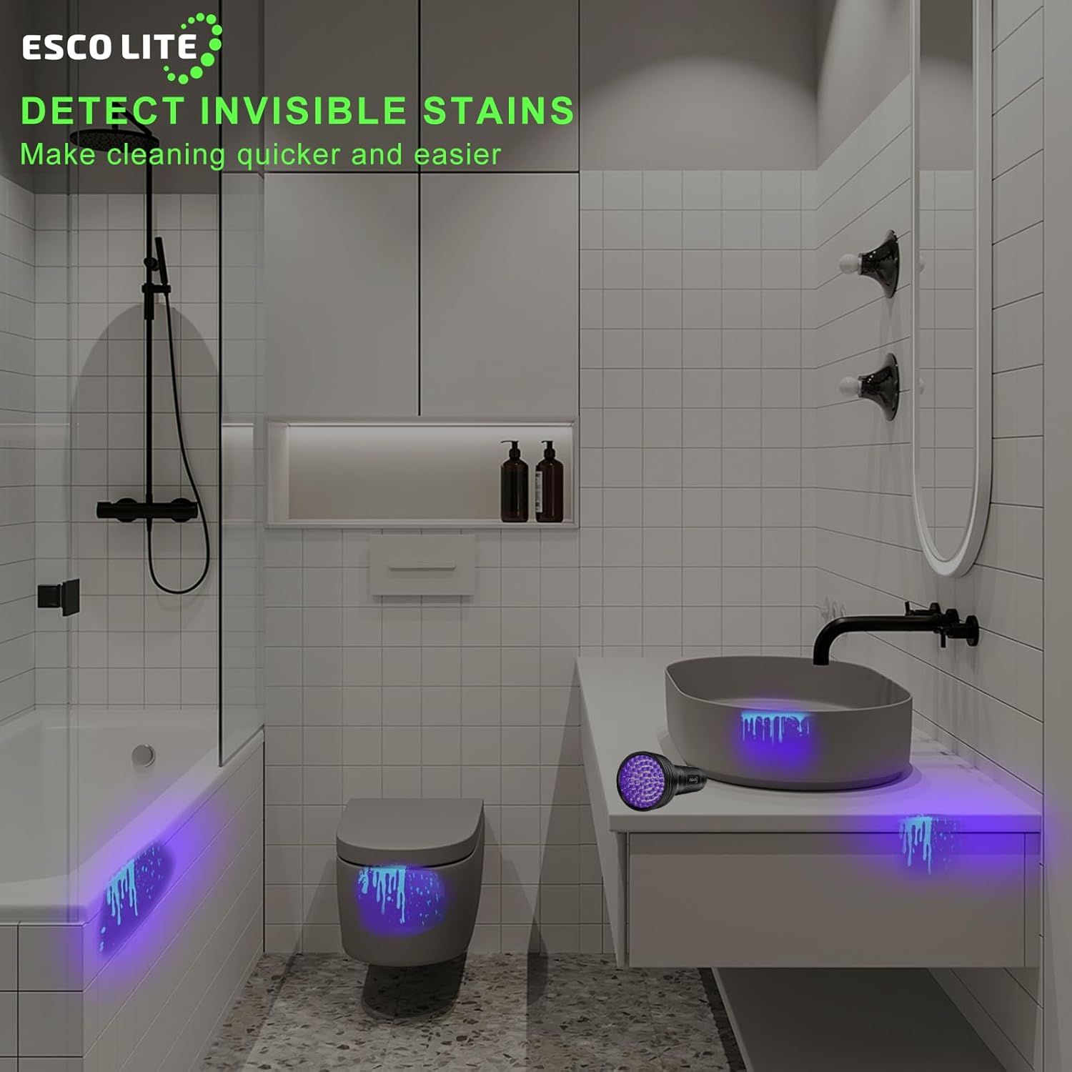 Detalle de ESCO LITE 51 LED UV Blacklight Detector ⚡