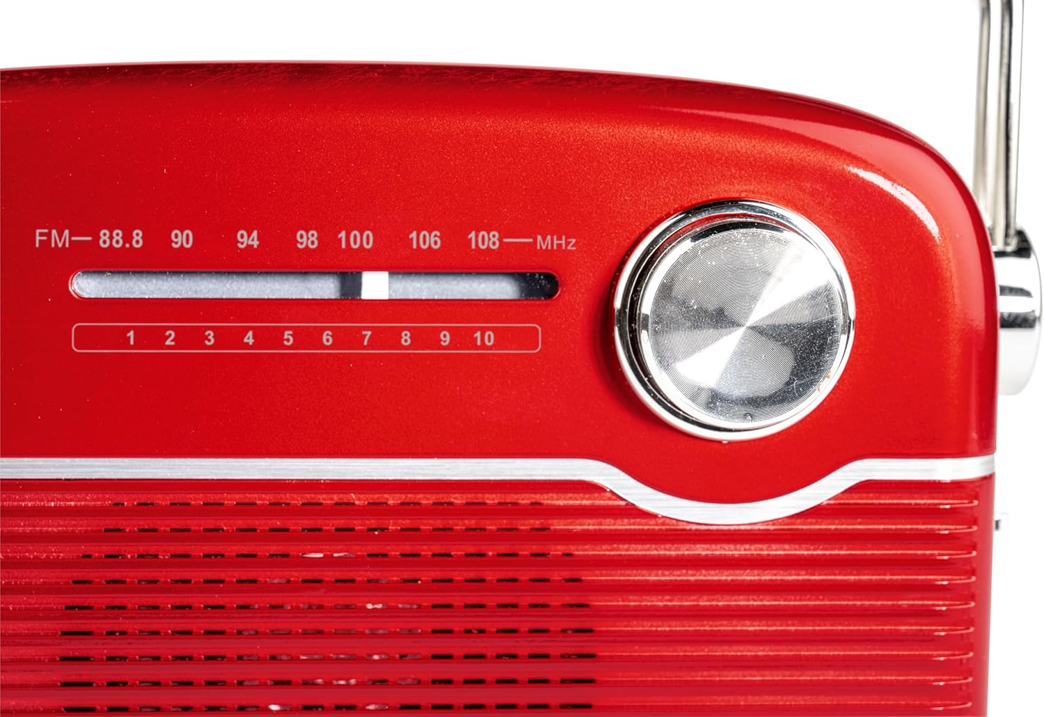 Thumbnail 6 de Radio FM Thomson rechargeable Bluetooth 5.4 avec antenne rétractable et entrée auxiliaire 3,5 mm (rouge)
