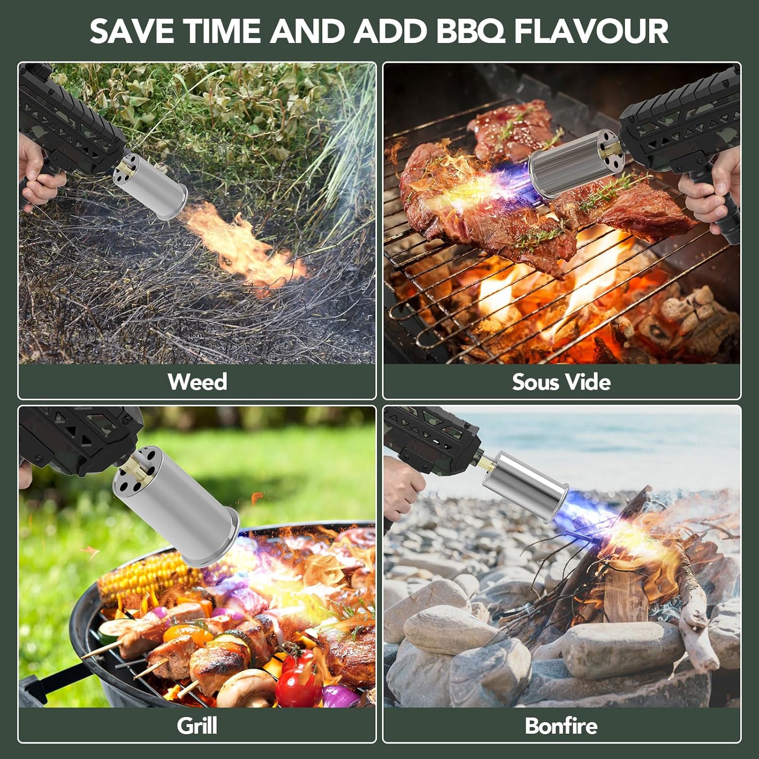 Thumbnail 6 de Sondiko Powerful Cooking Propane Torch Gun 1800℃