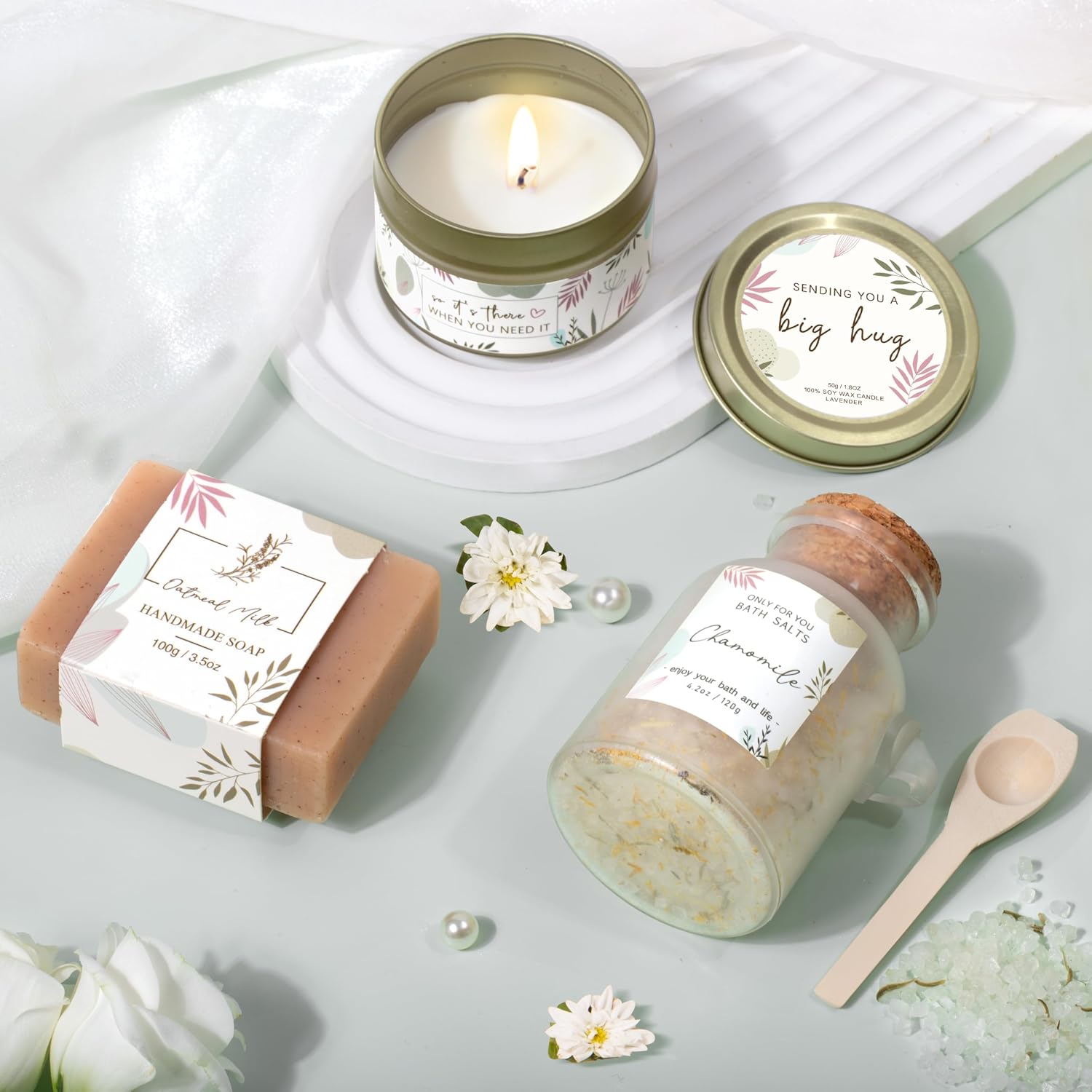 Detalle de Lepiche Get Well Soon Self-Care Package for Women (Sage Green)