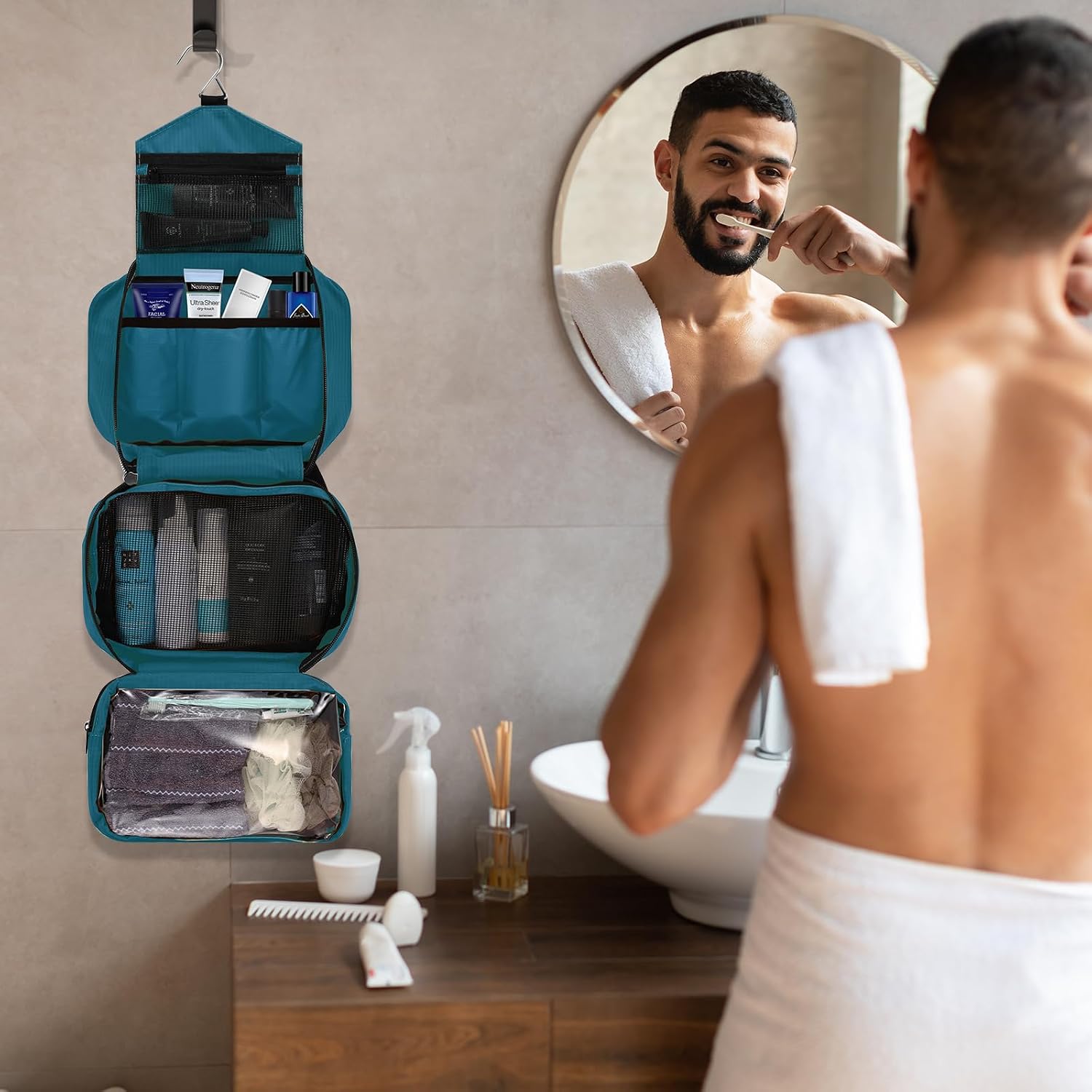 Detalle 1 de homchen Hängende Toilettentasche wasserdicht