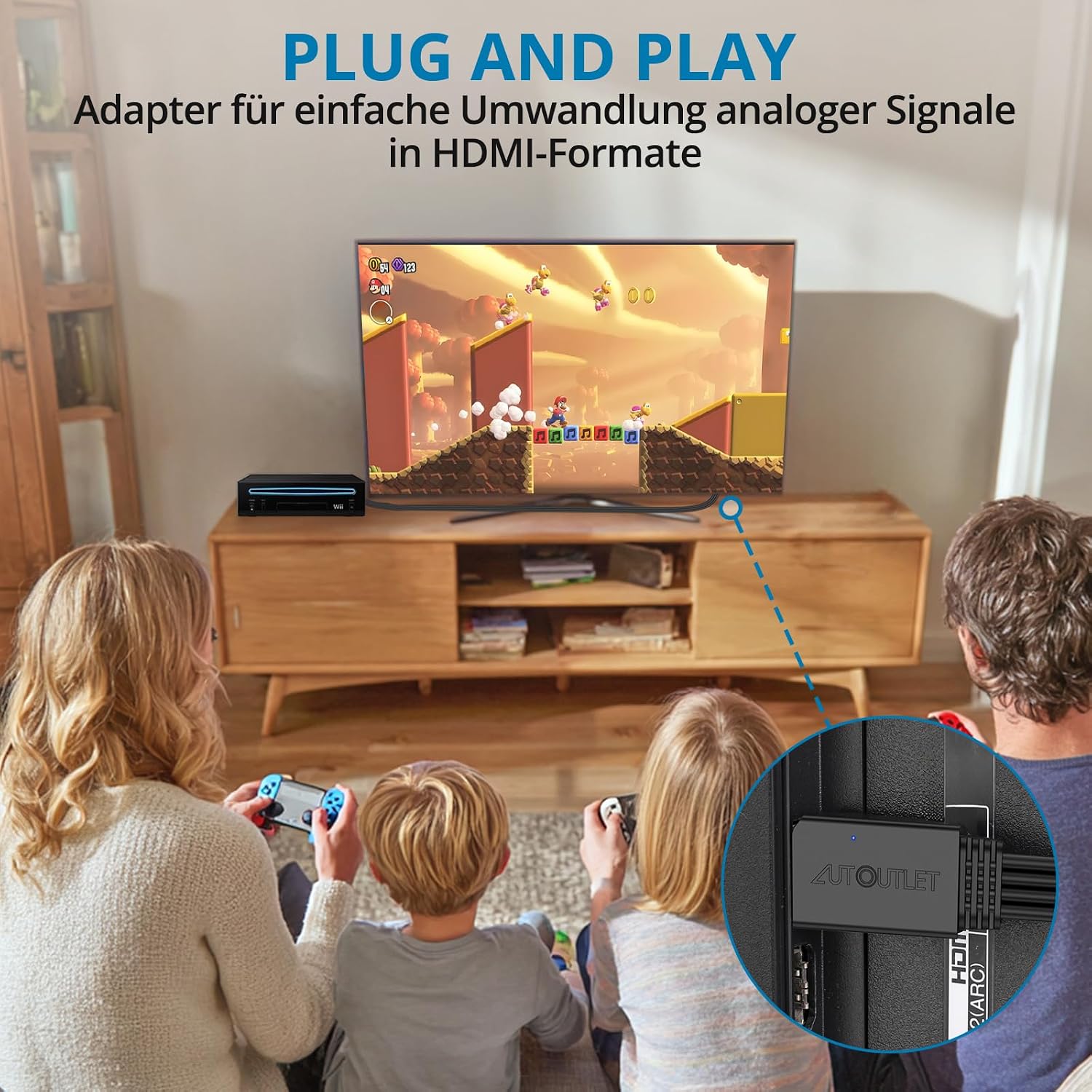 Thumbnail 3 de AUTOUTLET Wii HDMI Adapter: Plug-and-Play-Konverter für 720p/1080p mit 200 cm Kabel