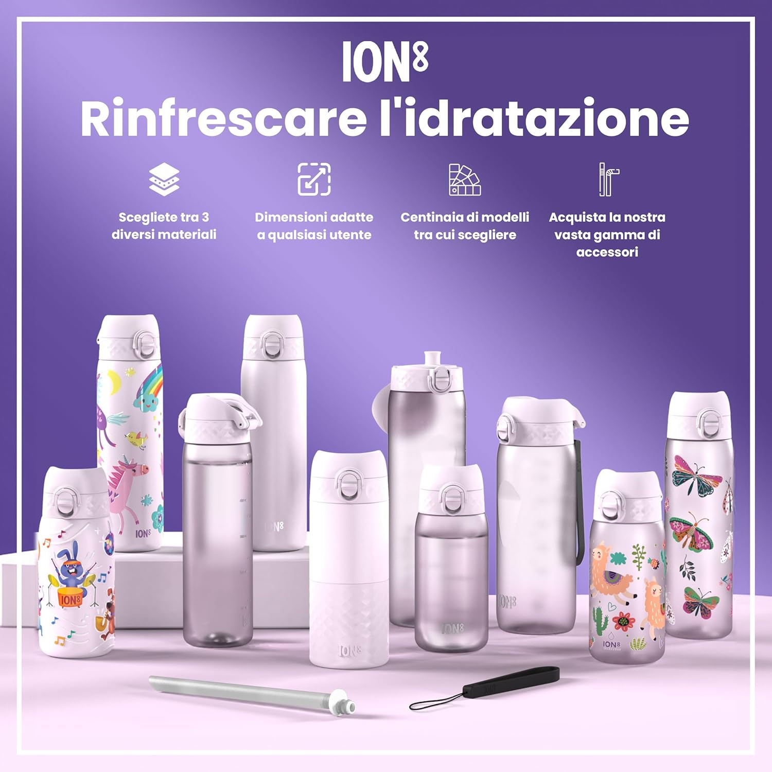 Thumbnail 6 de Ion8 Borraccia Termica in Acciaio Isolato 320 ml – Unicorn Rosa, a prova di perdita