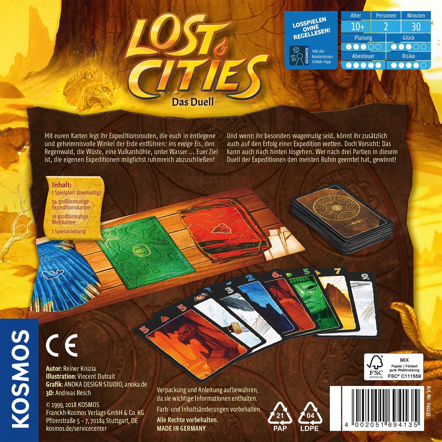 Thumbnail 1 de Lost Cities – Das Duell (KOSMOS) Brettspiel für 2 Personen ab 10 Jahren