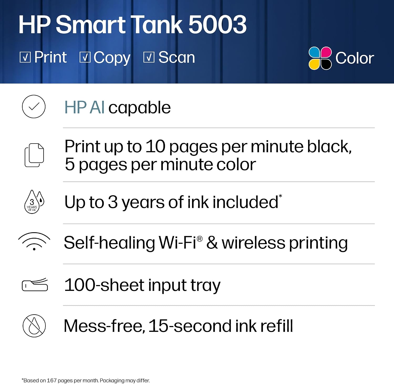 Thumbnail 6 de HP Smart Tank 5003 Wireless All-in-One Ink Tank Printer: Cartridge-Free, High-Volume Home Printing